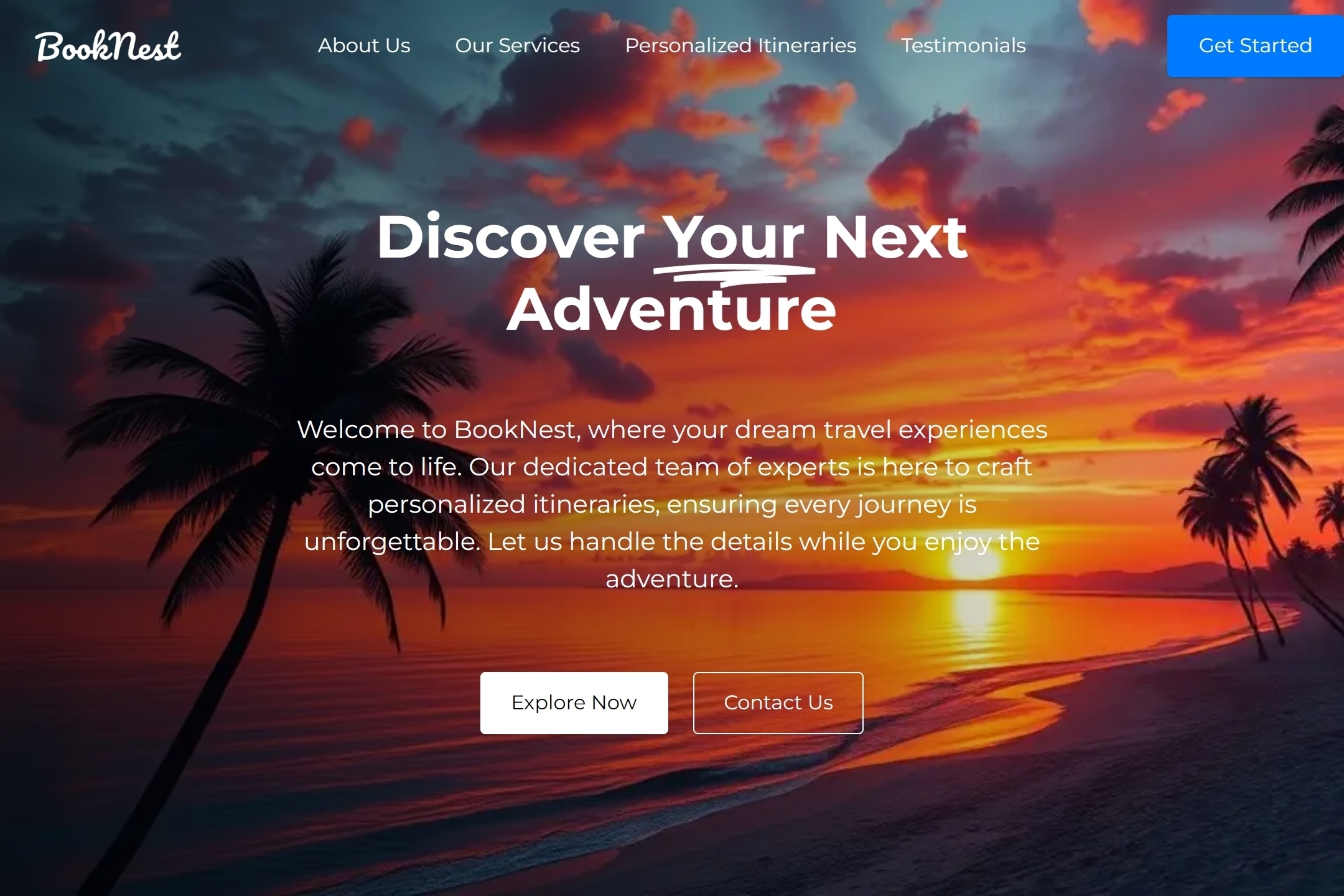 Booking agency website template