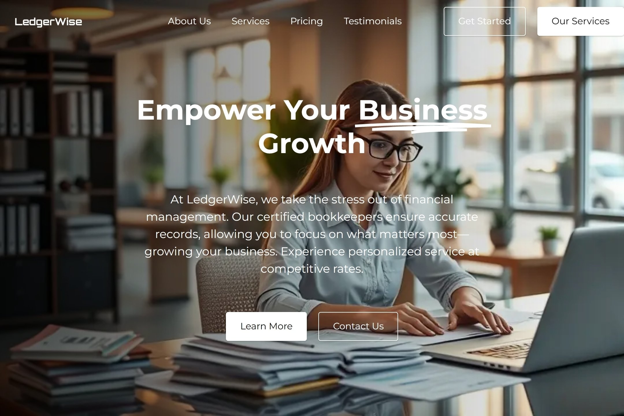 Bookkeeping firm website template