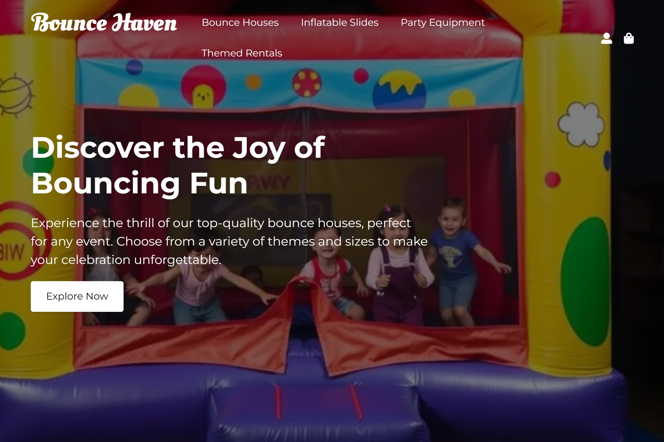 Bounce house rental store website template