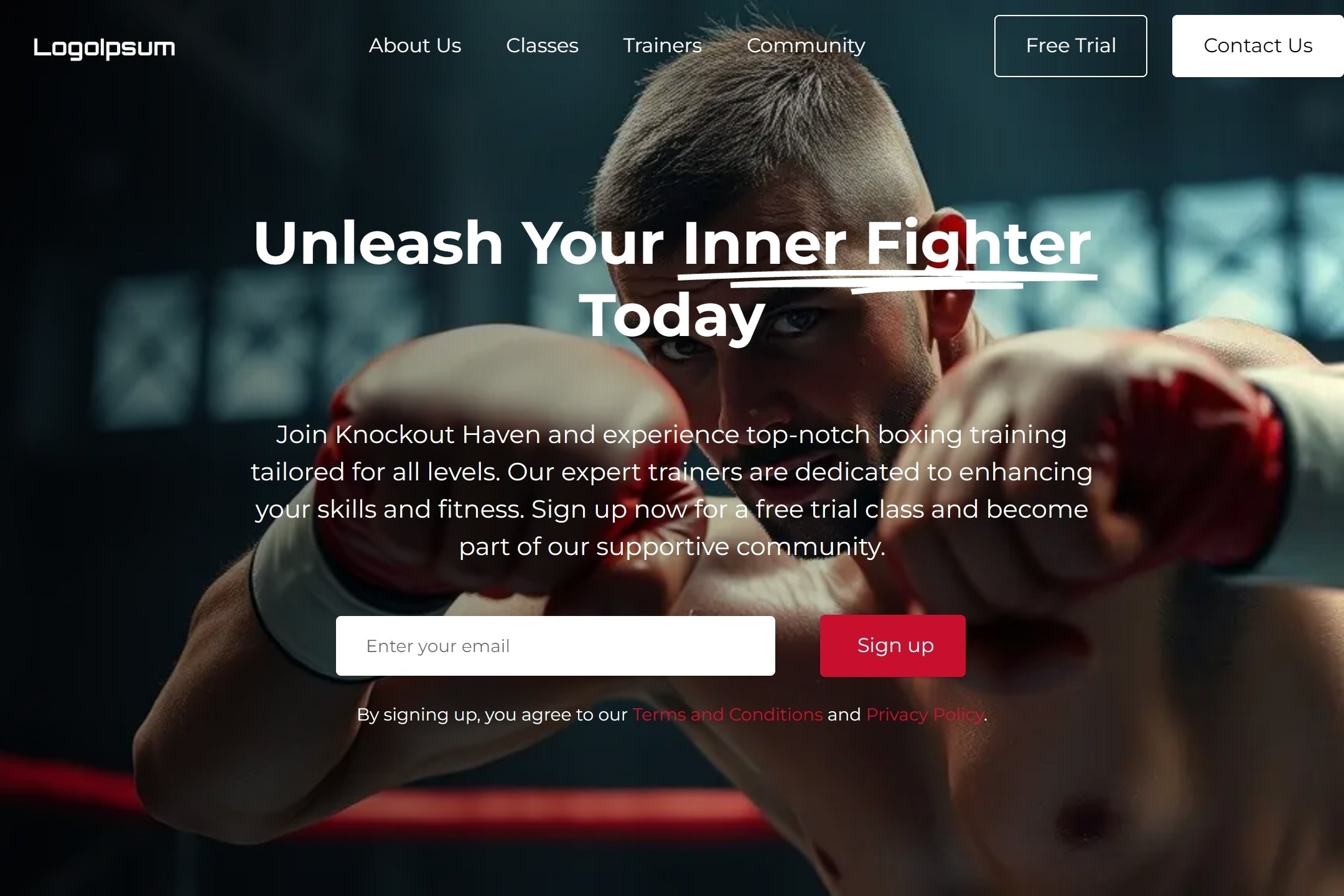 Boxing club website template
