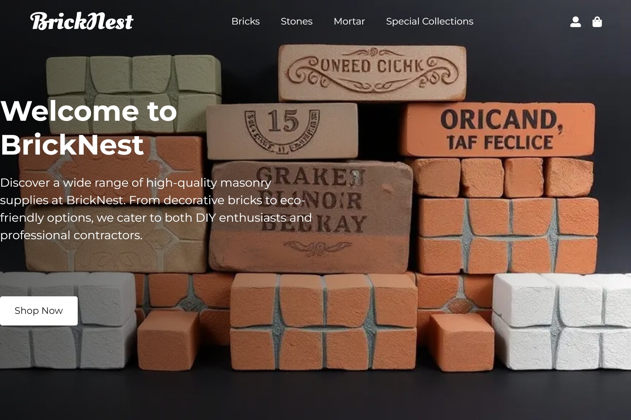 Bricks and mortar supply store website template
