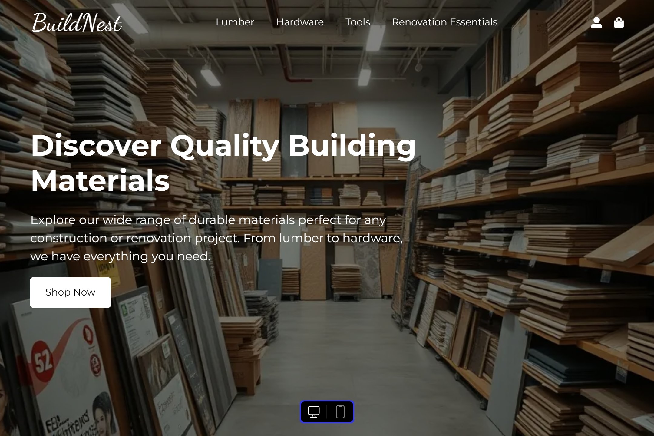 Building materials store website template