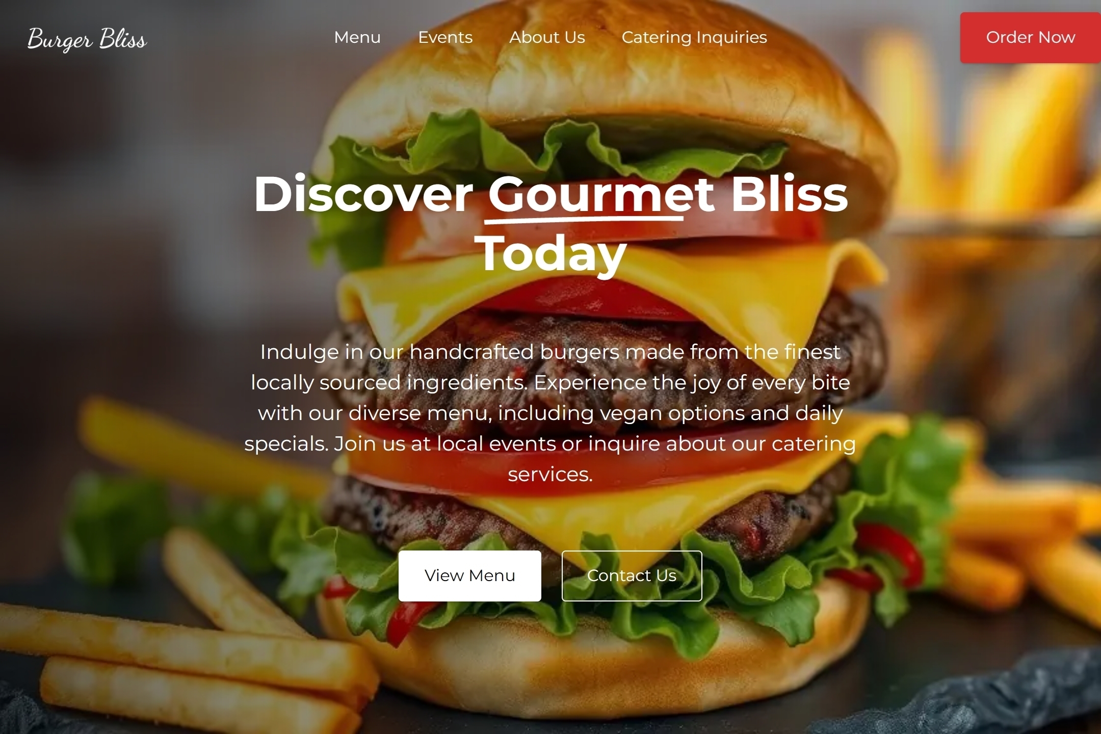 Burger food truck website template