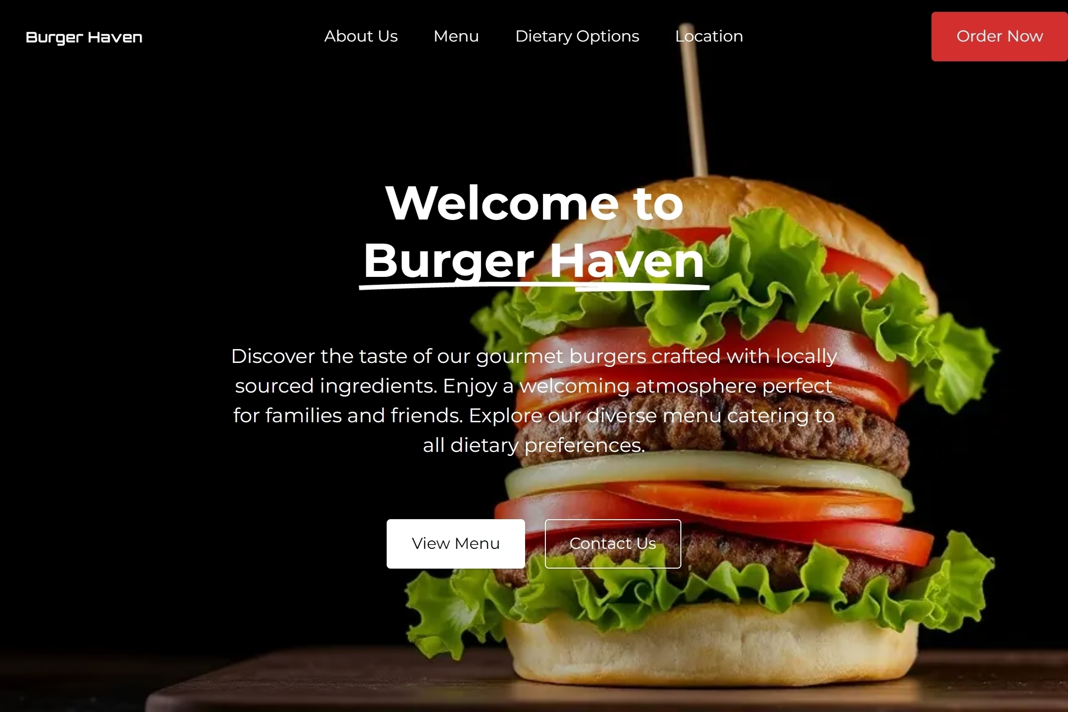 Burger restaurant website template