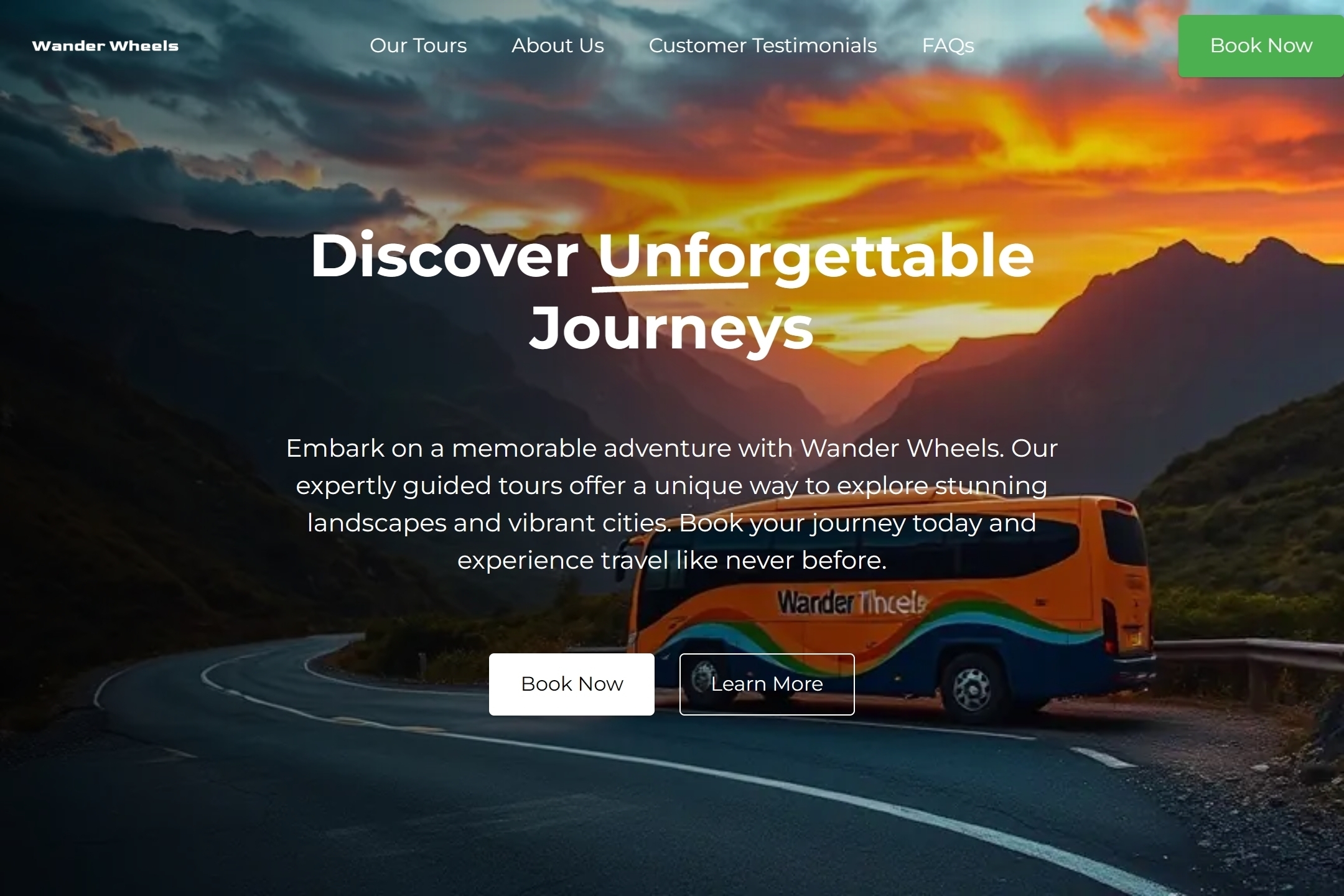 Bus tour company website template
