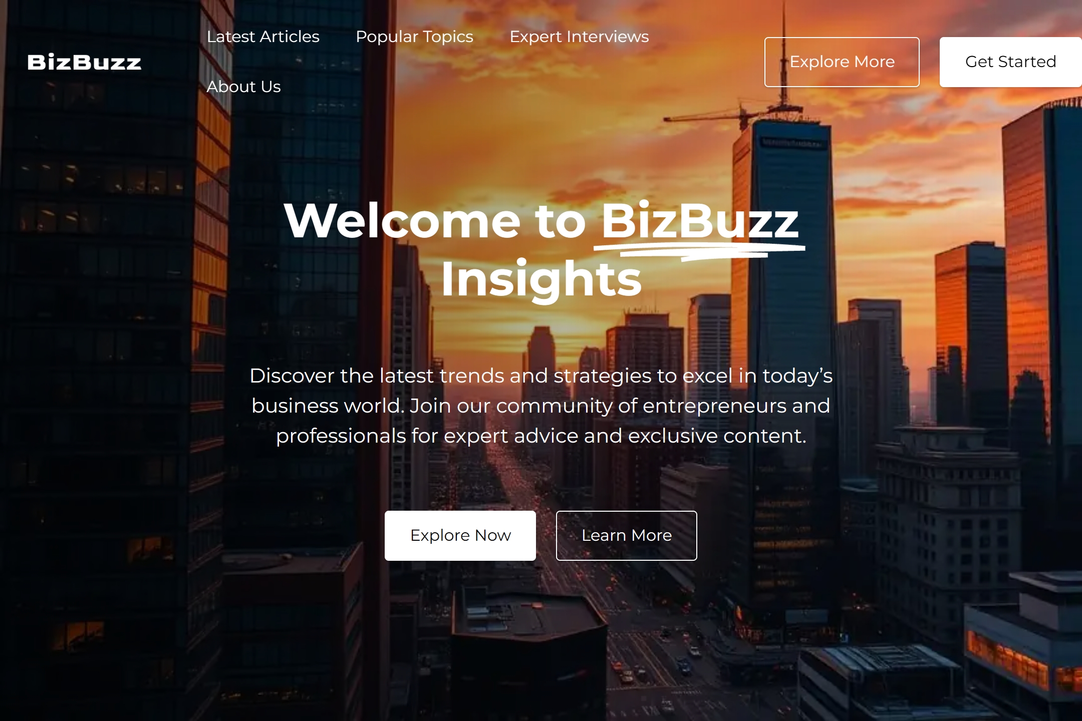 Business blog website template