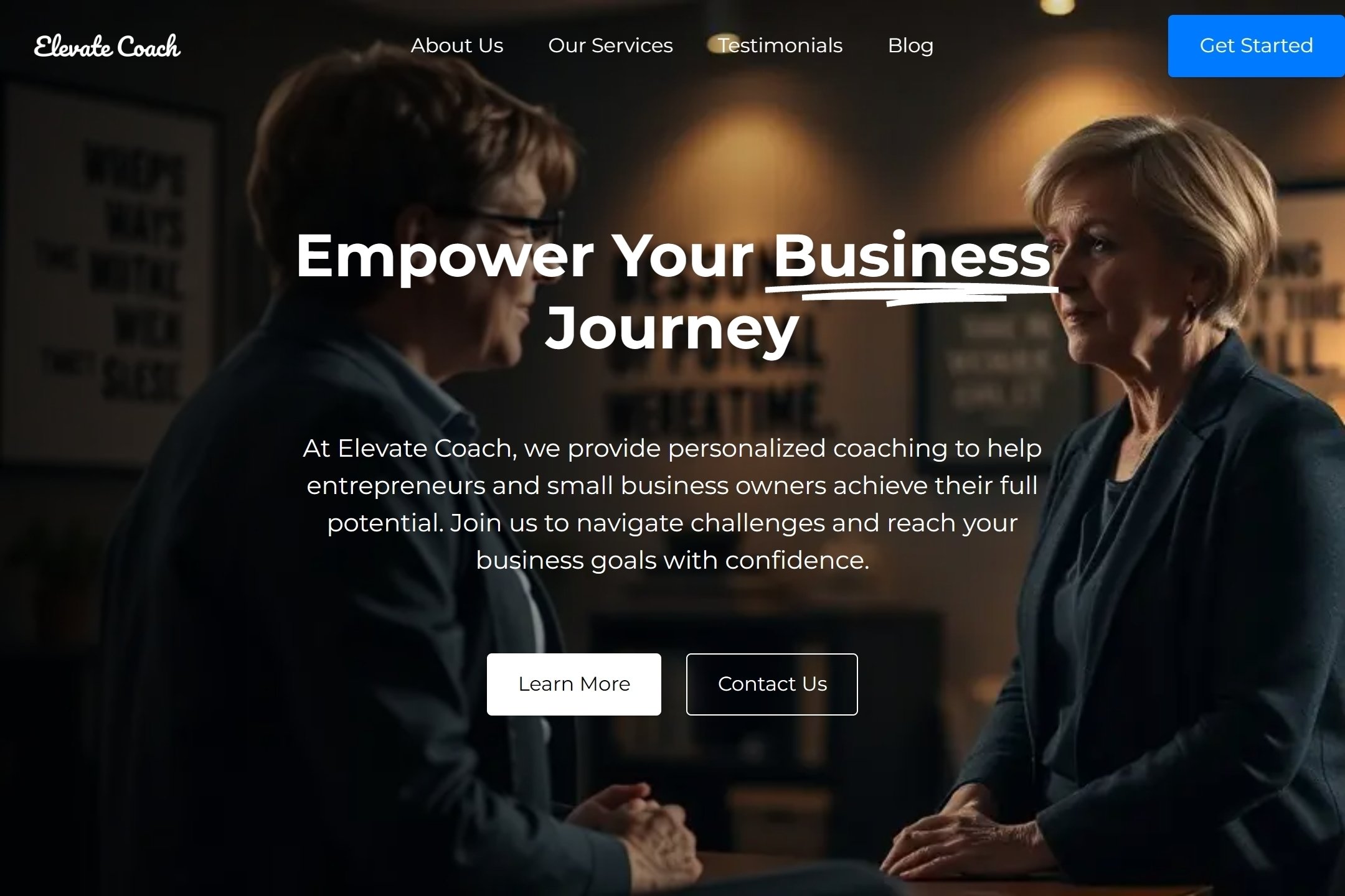 Business coach website template