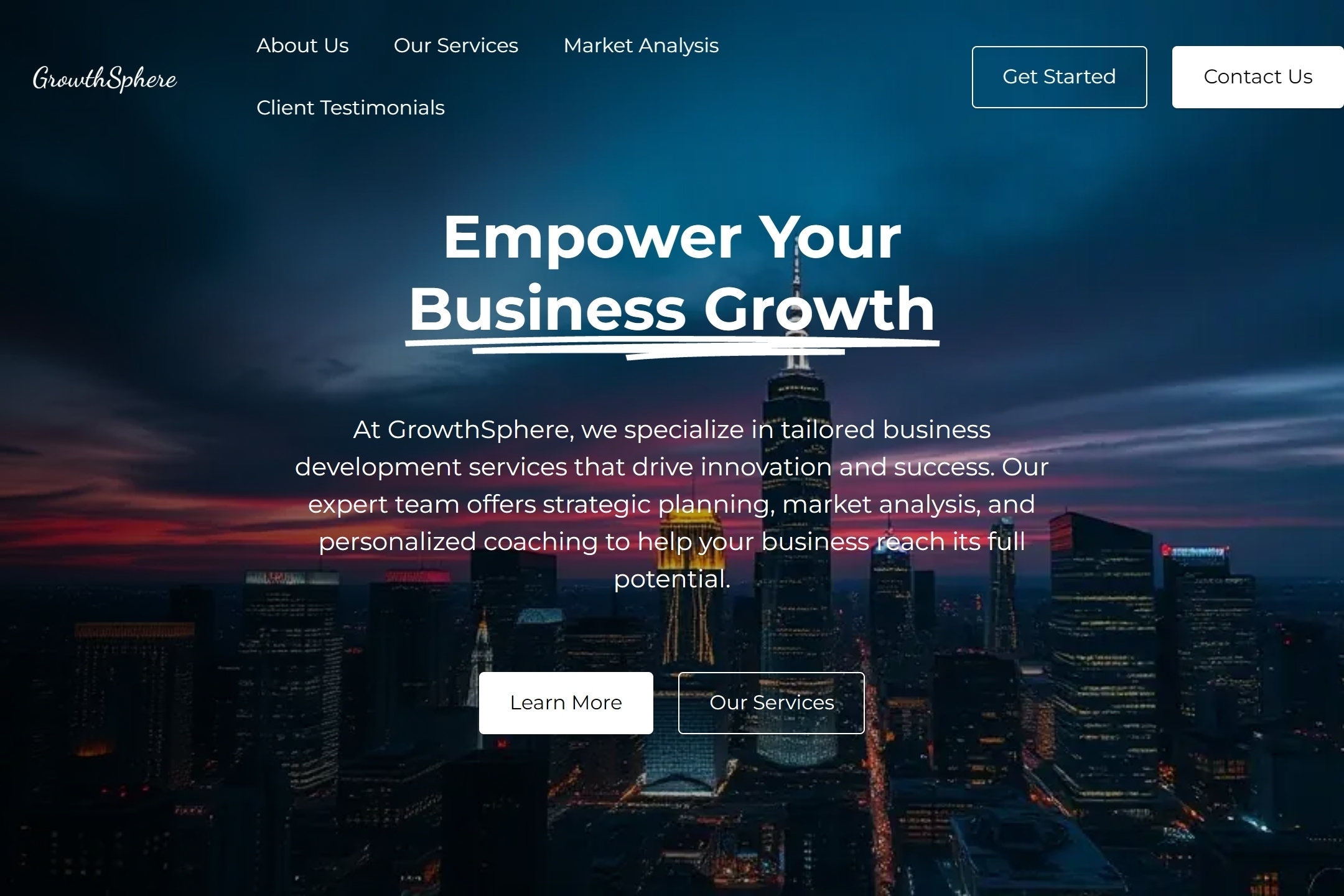 Business development service website template