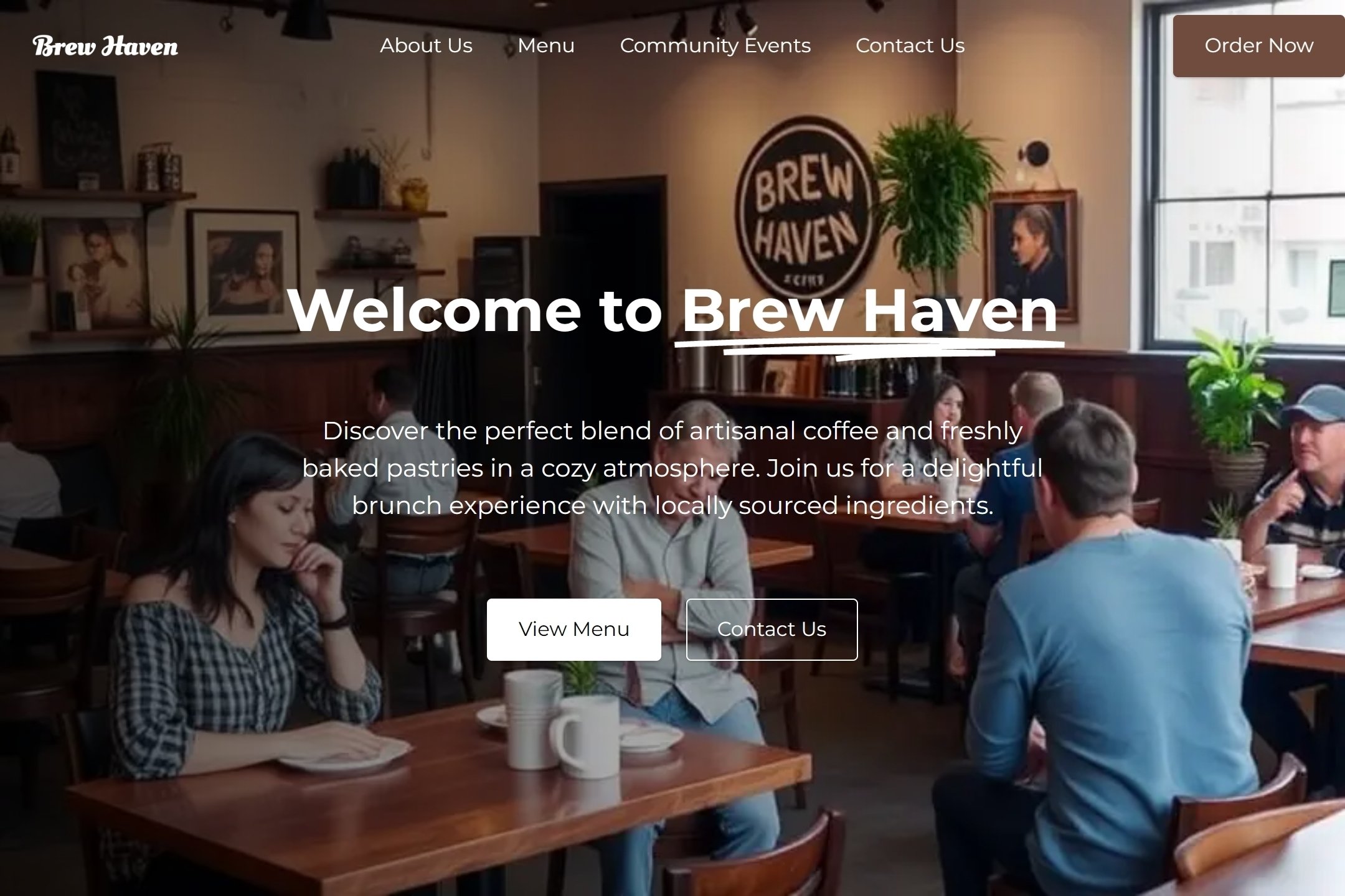 Cafe website template