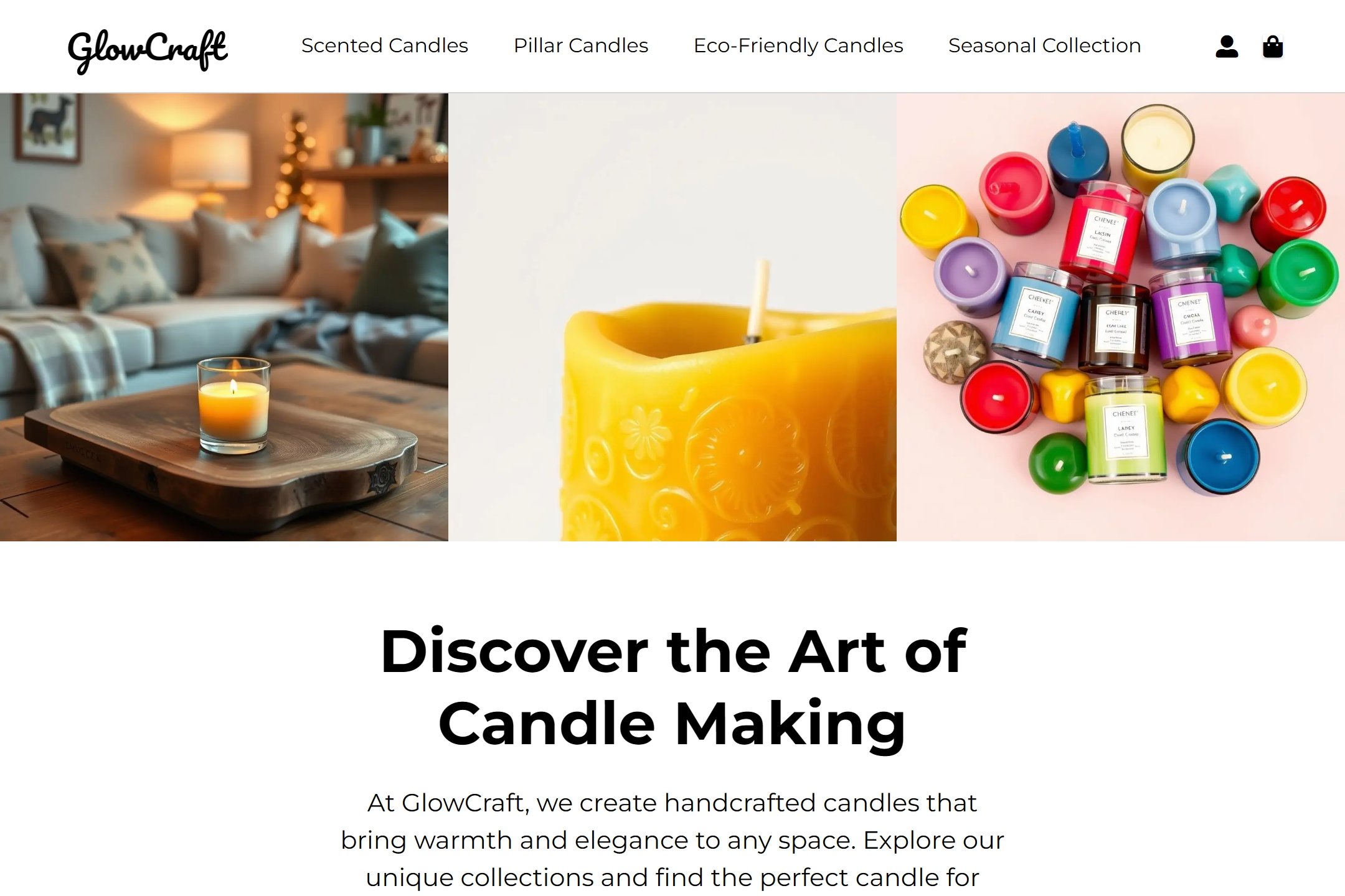 Candle store website template