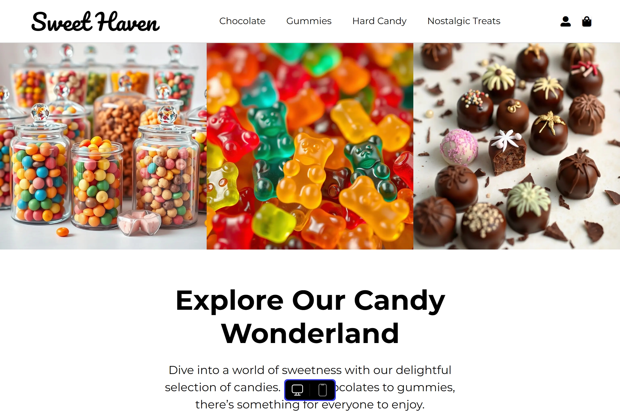 Candy Shop website template