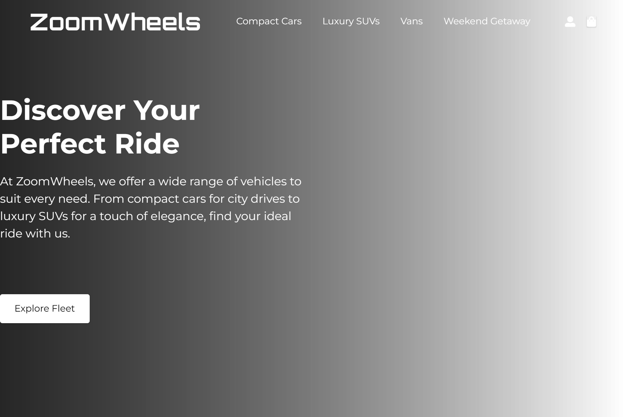 Car rental company website template