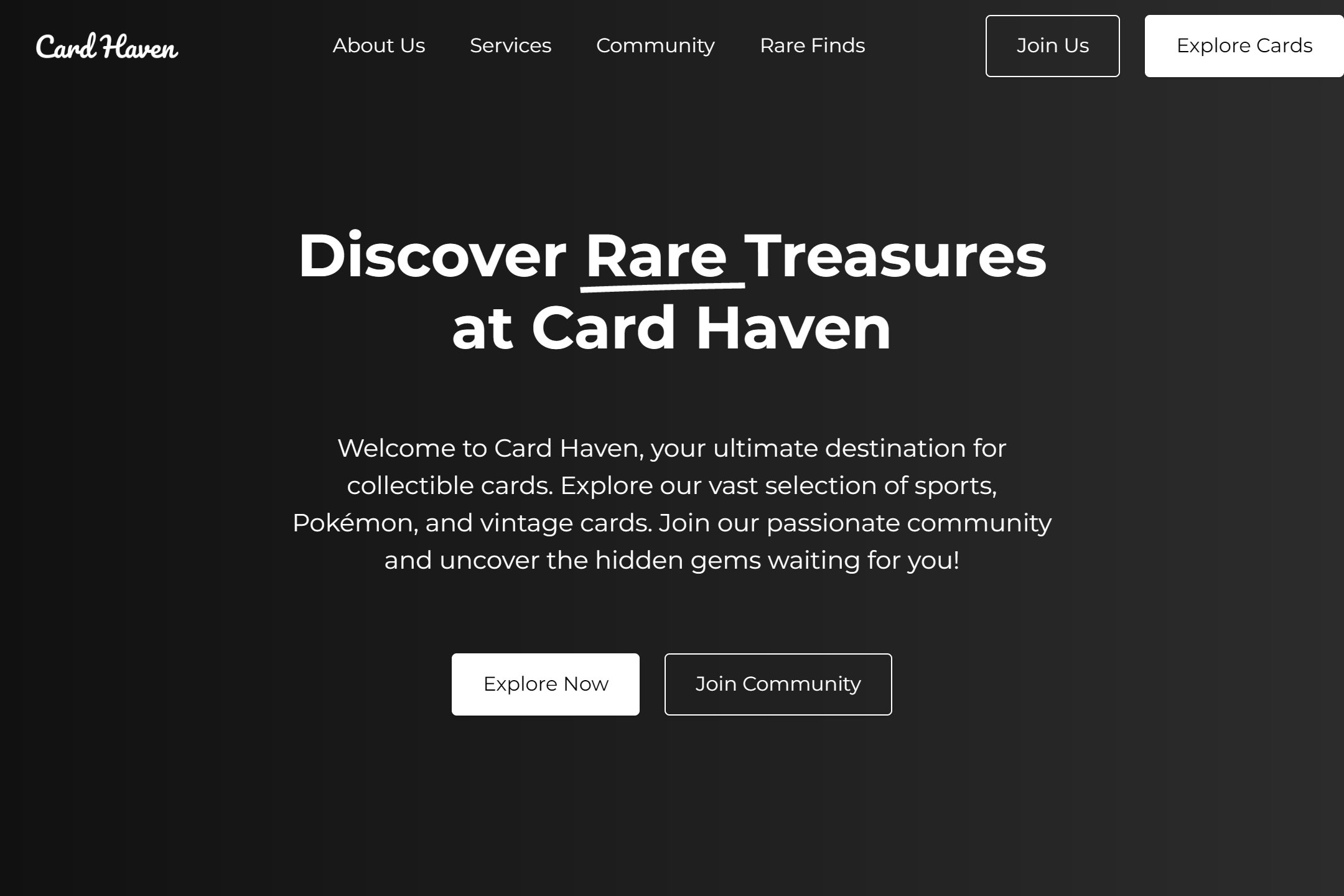 Card collector website template