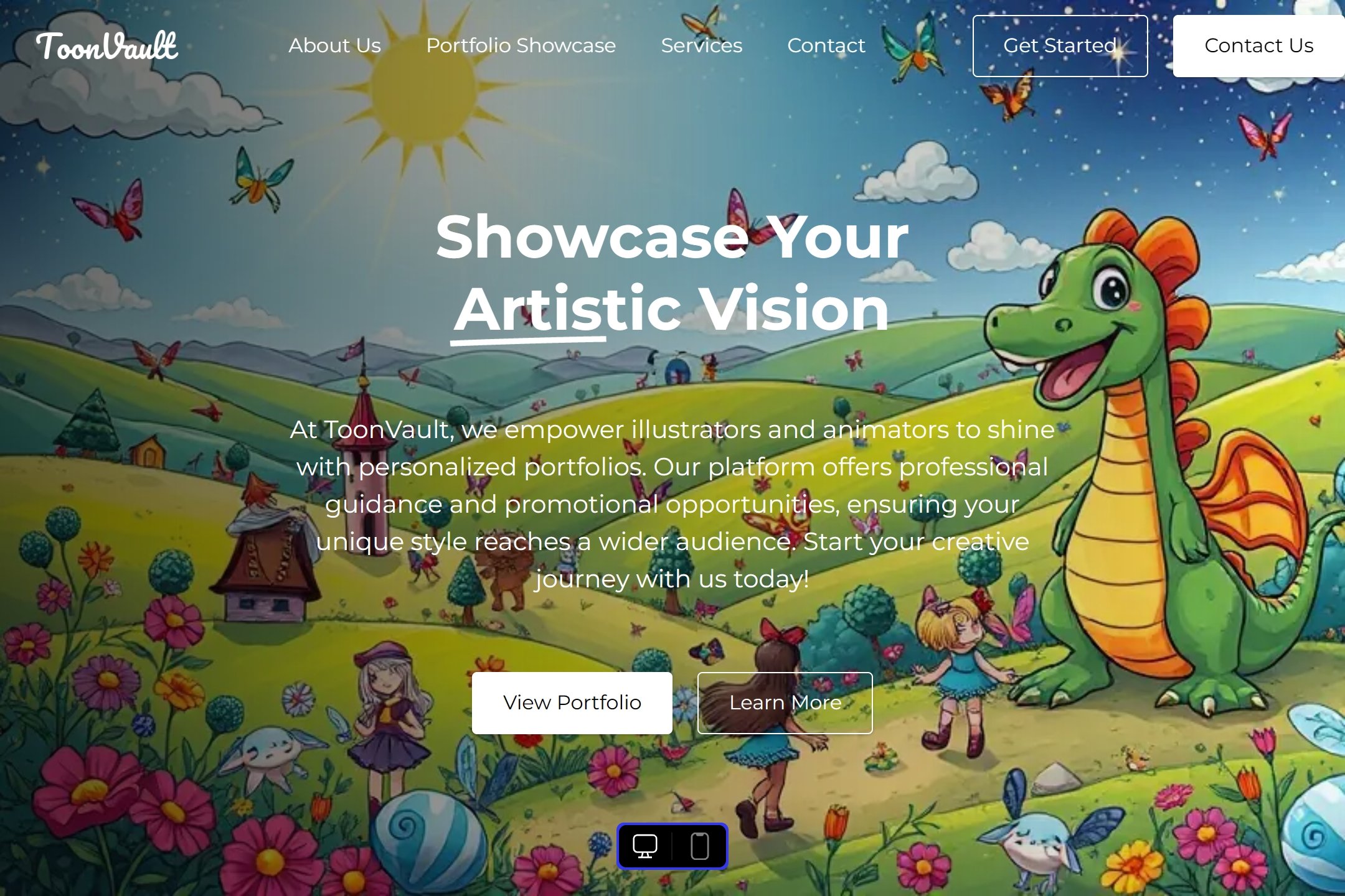 Cartoon portfolio website template