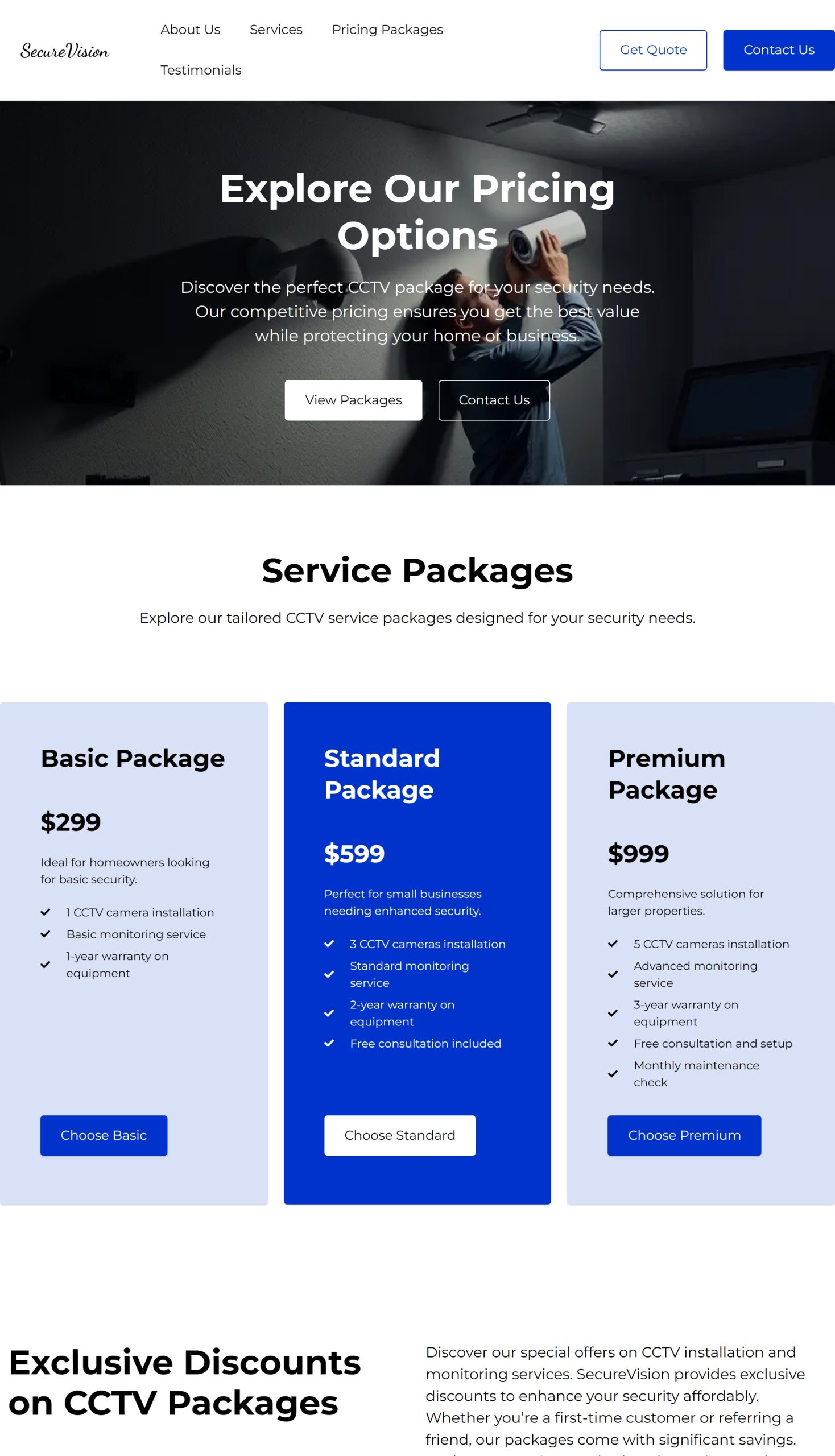 Pricing Packages