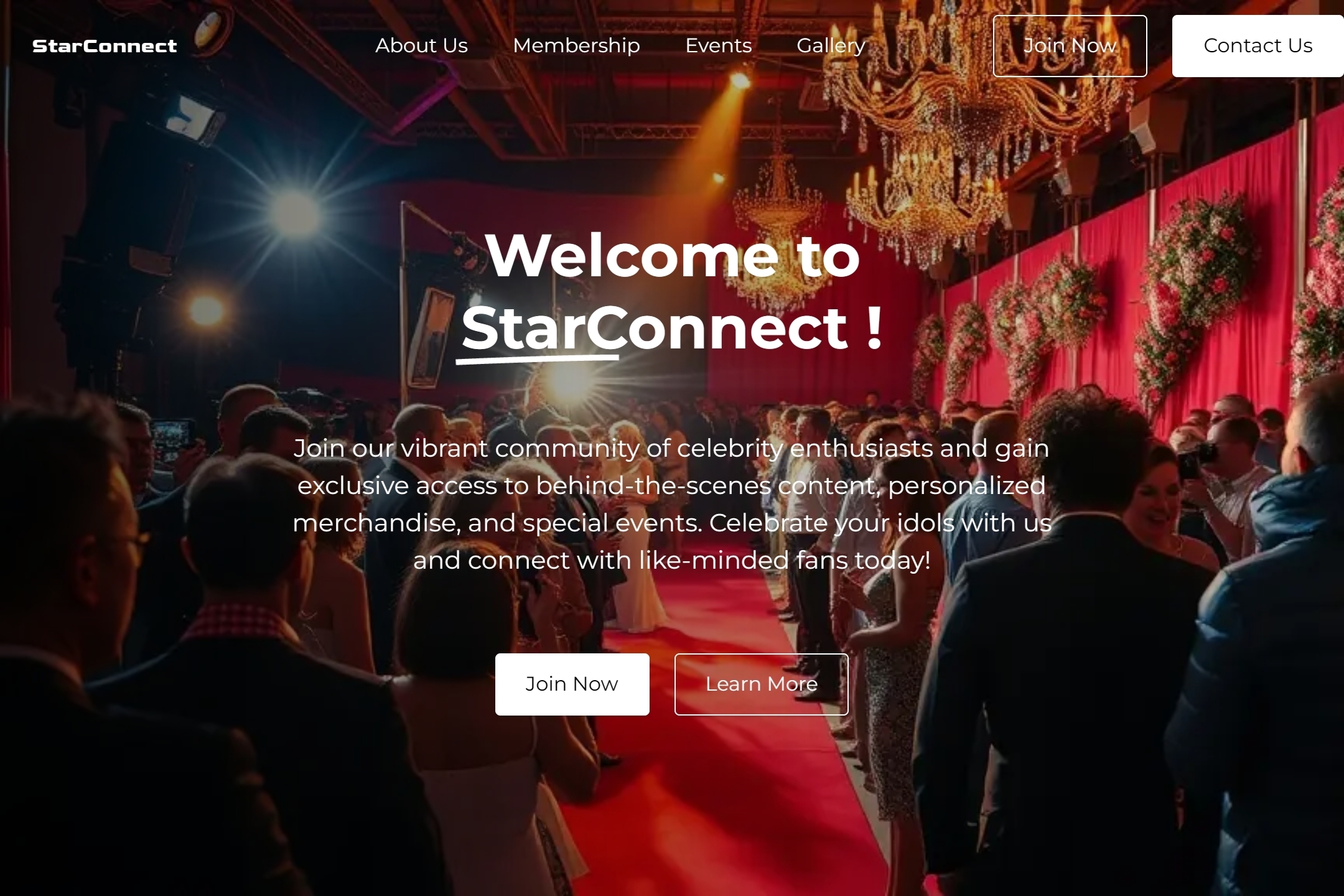 Celebrity fan club website template