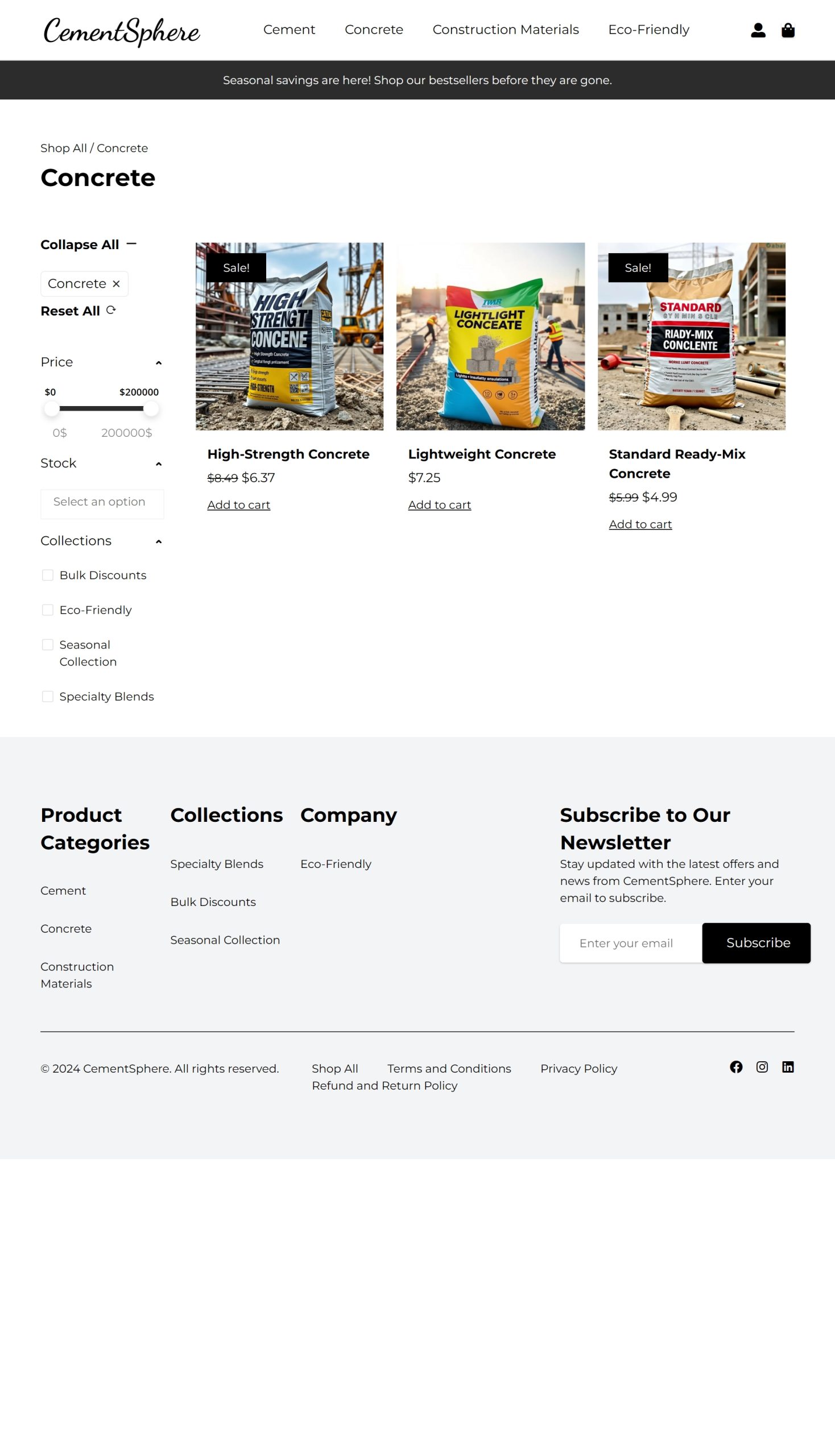 Best Cement Supplier Website Template