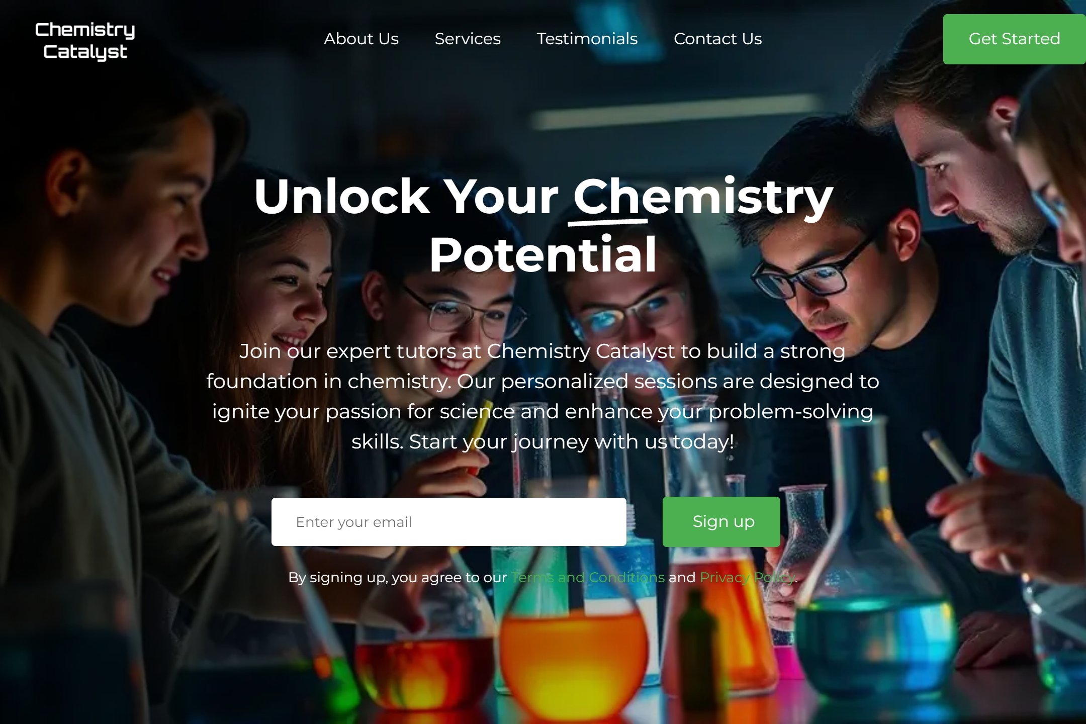 Chemistry tutor website template