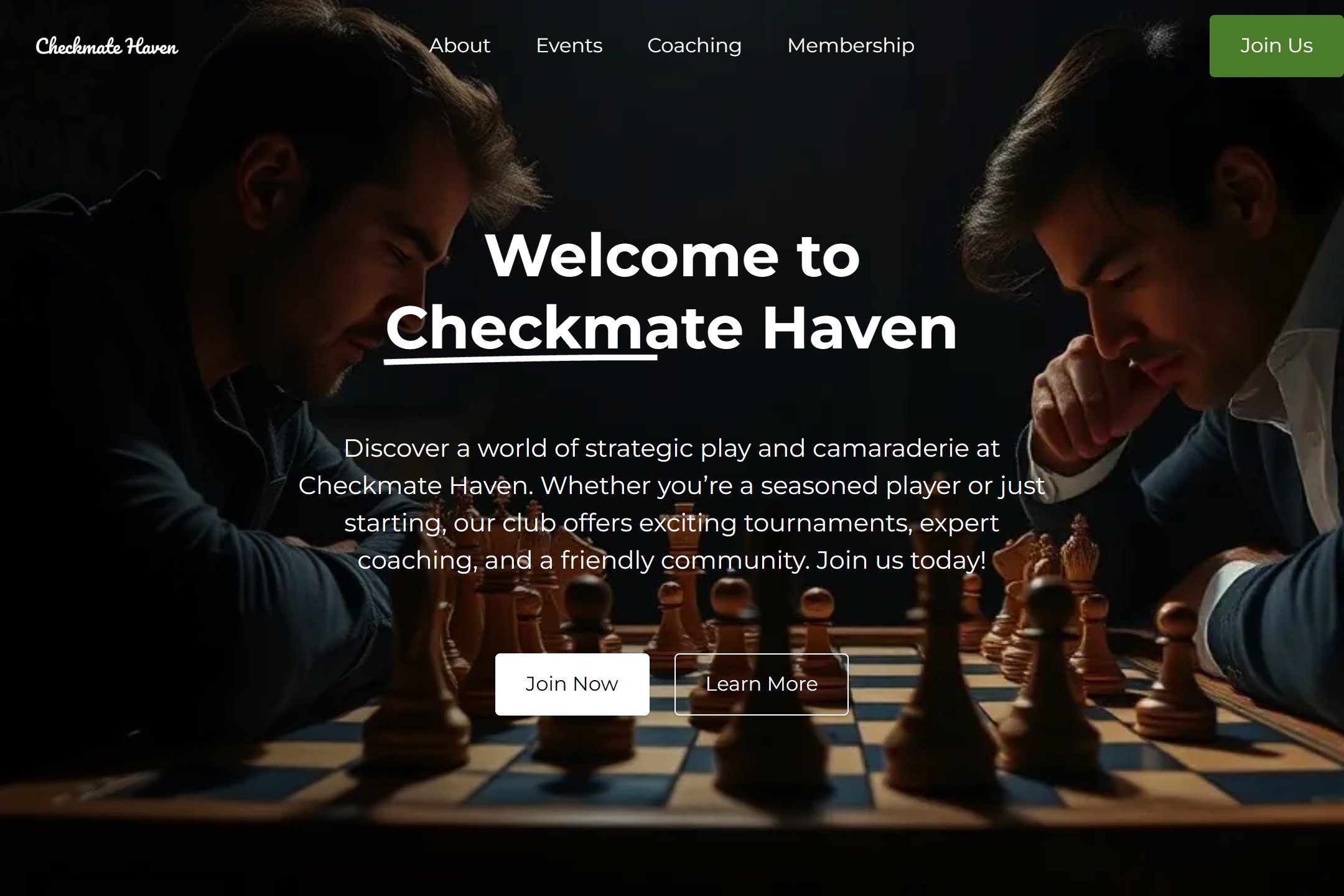 Chess club website template