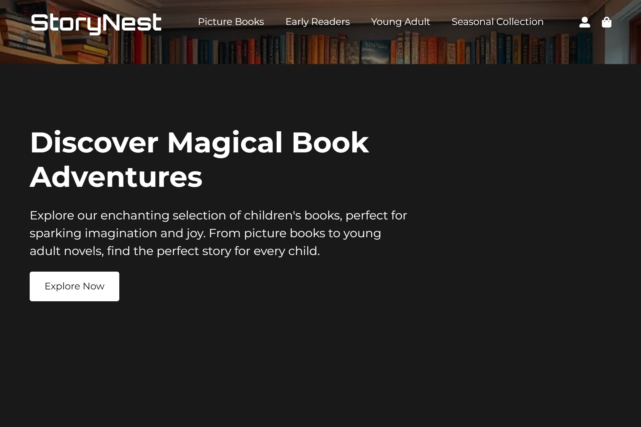 Children’s bookstore website template