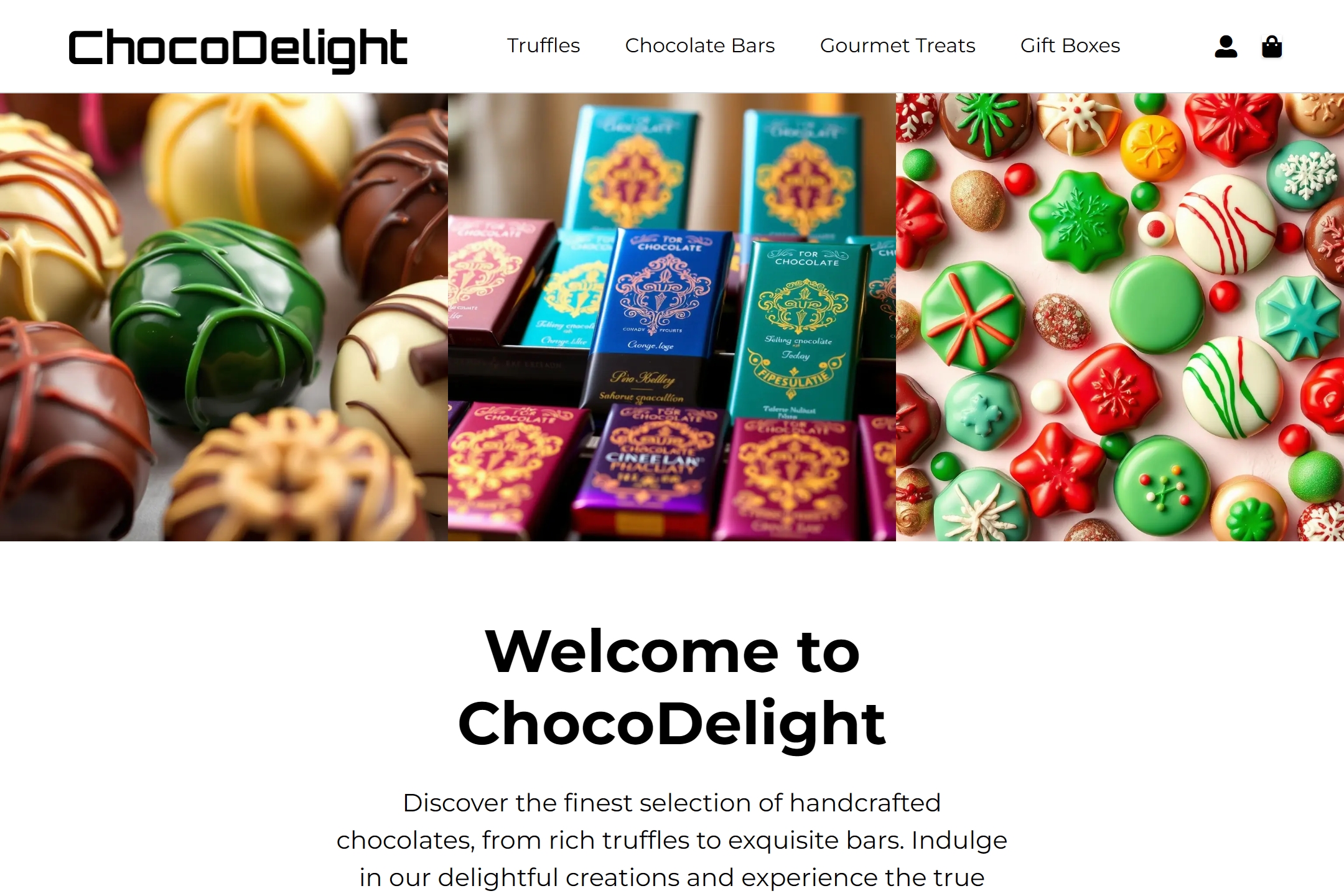 Chocolate shop website template