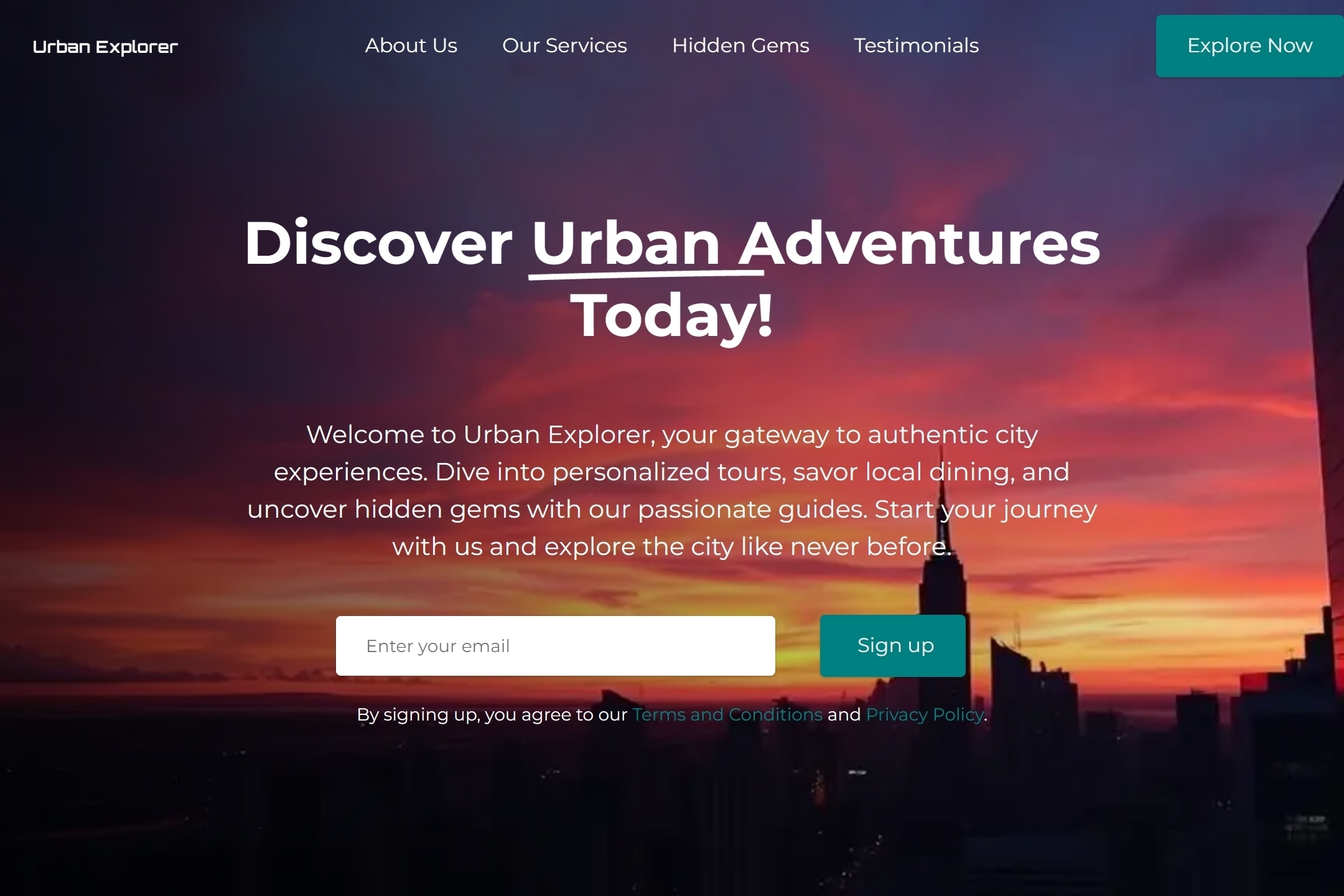 City guide website template