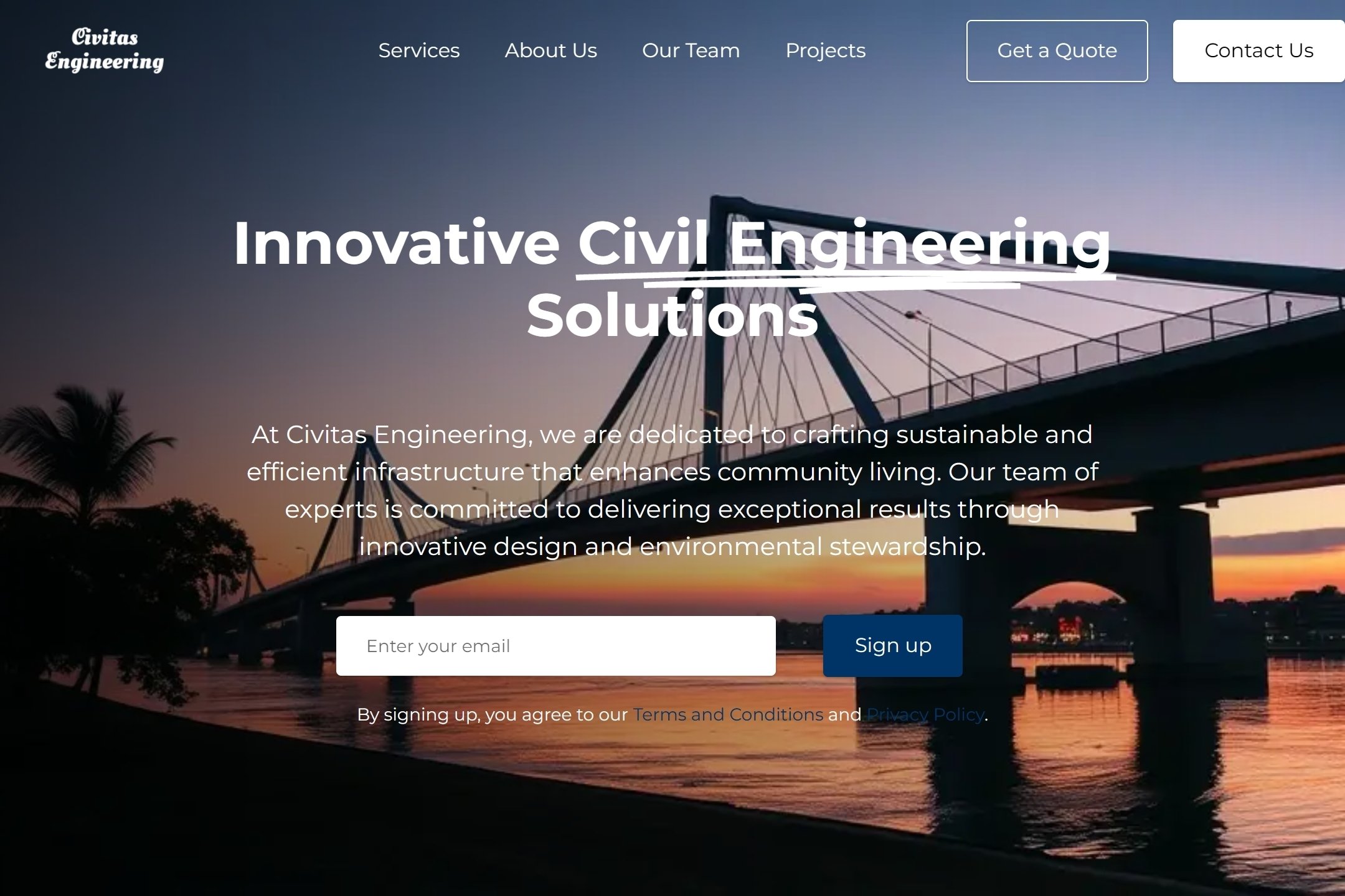 Civil engineering firm website template