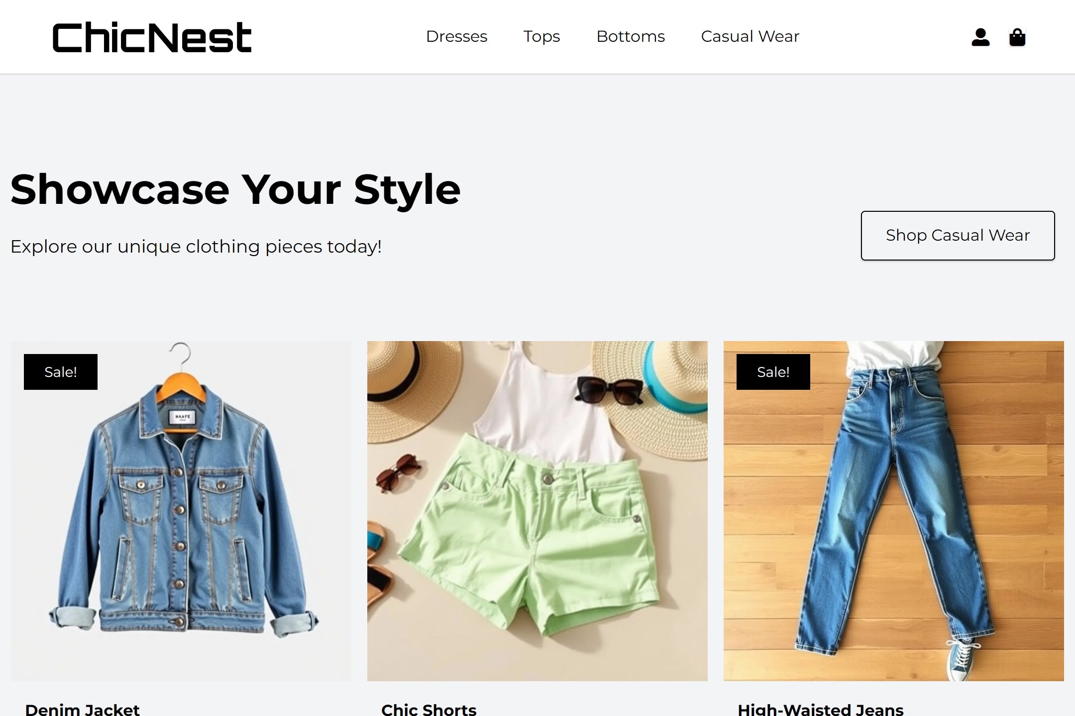 Clothing boutique website template