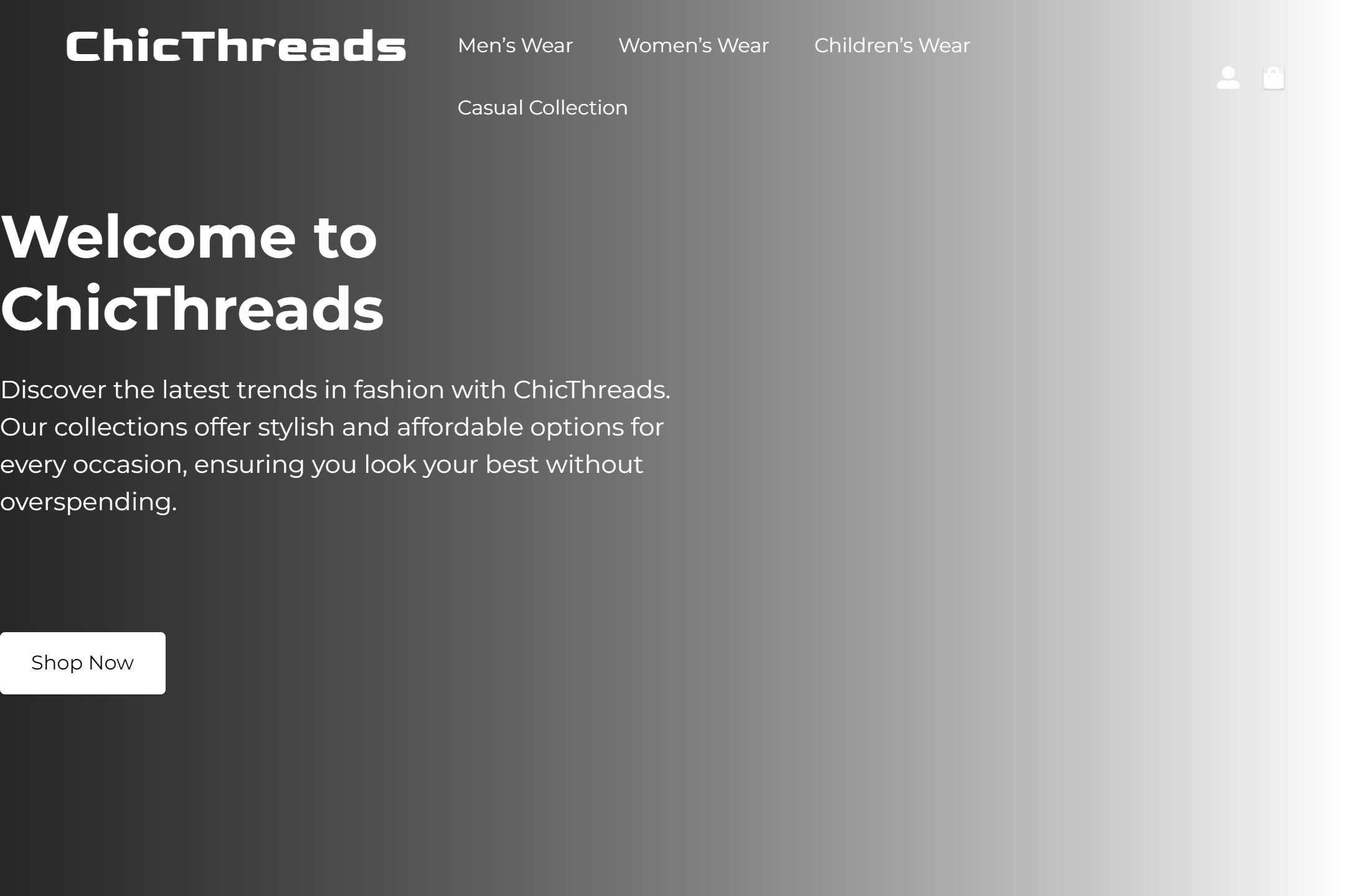 Clothing shop website template