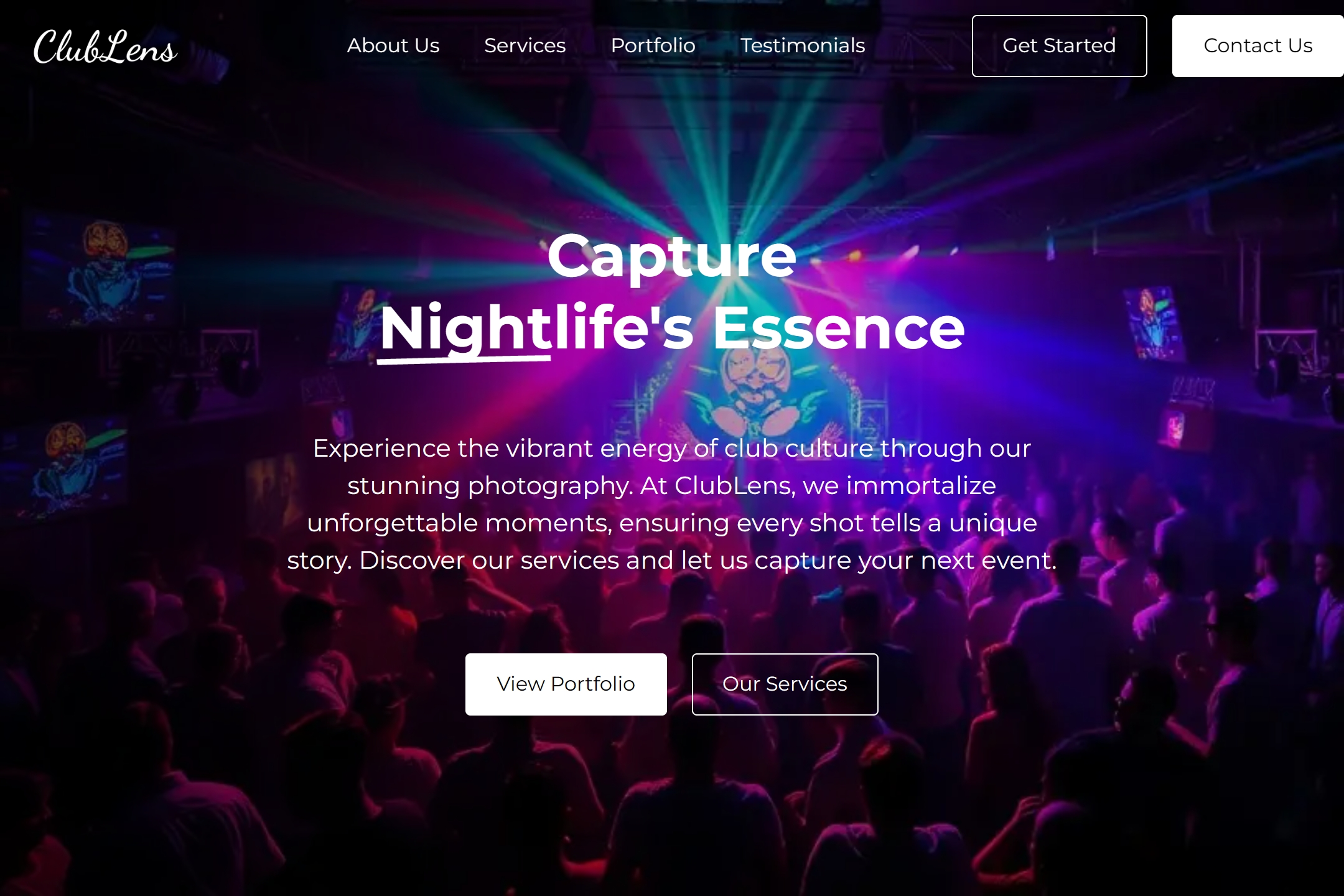 Best Club Culture Photographer Website Template