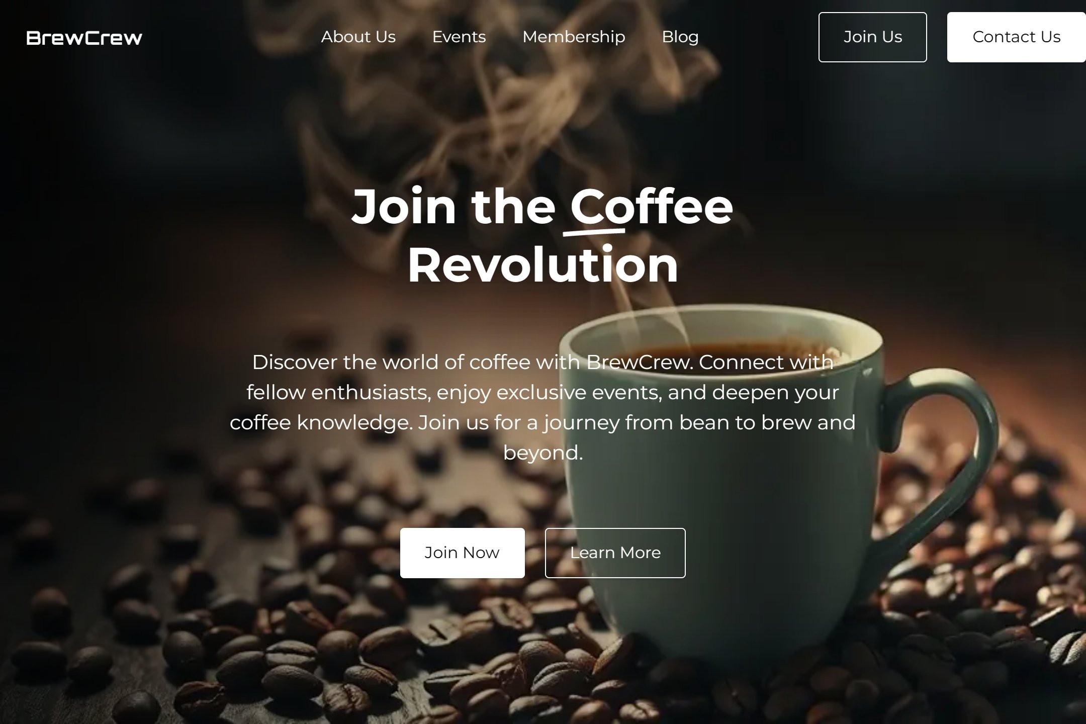 Coffee fan club website template