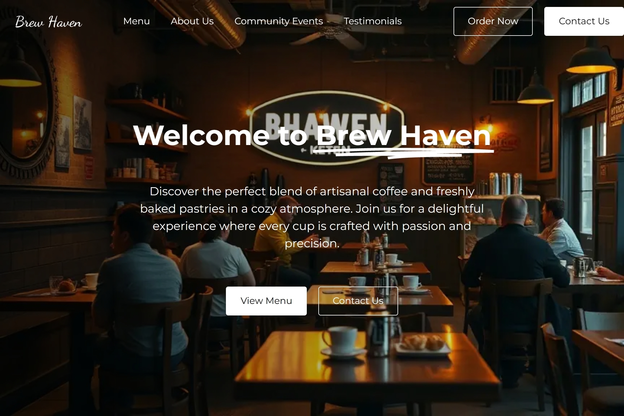Coffee shop website template