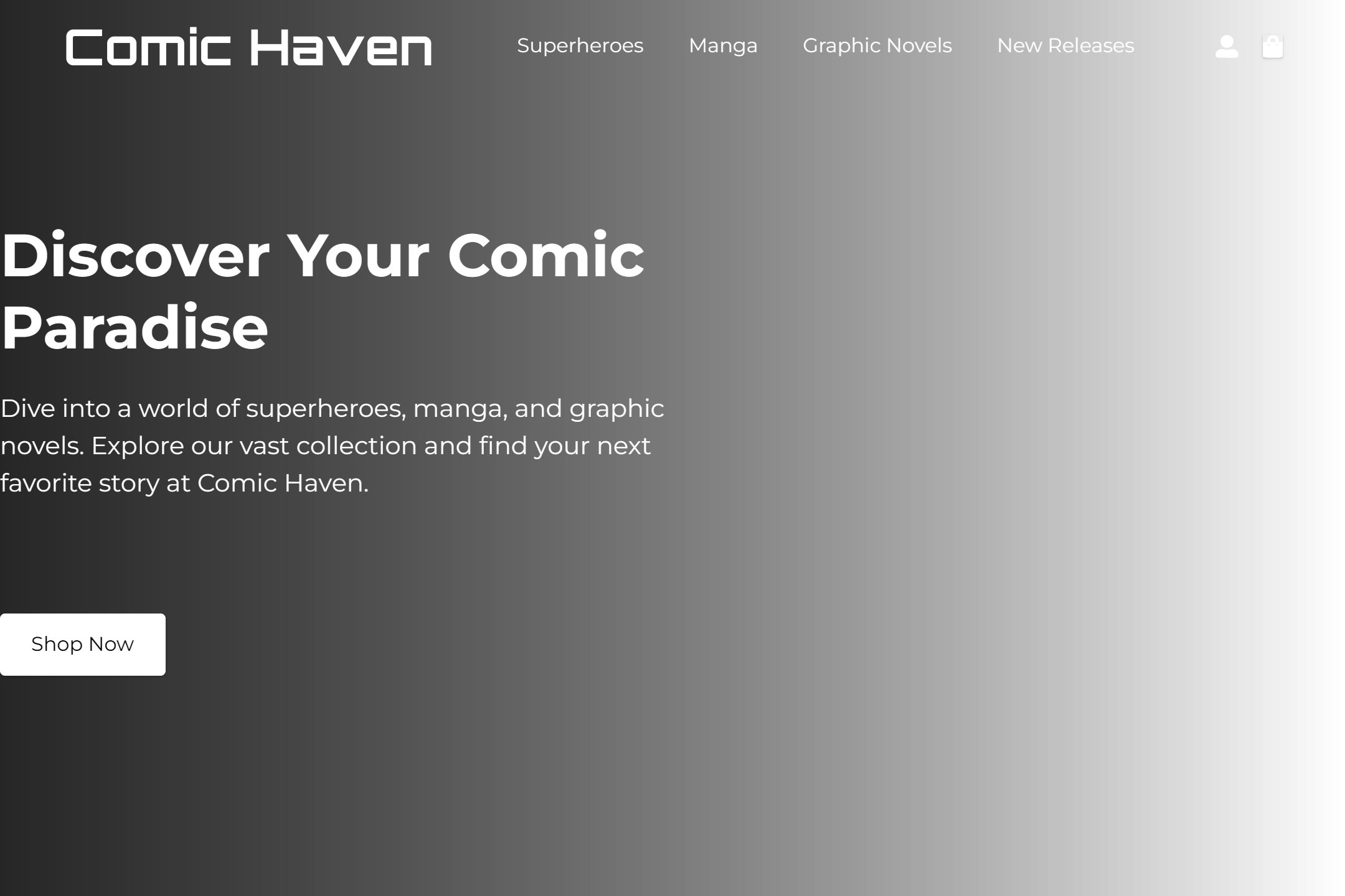 Comic book store website template