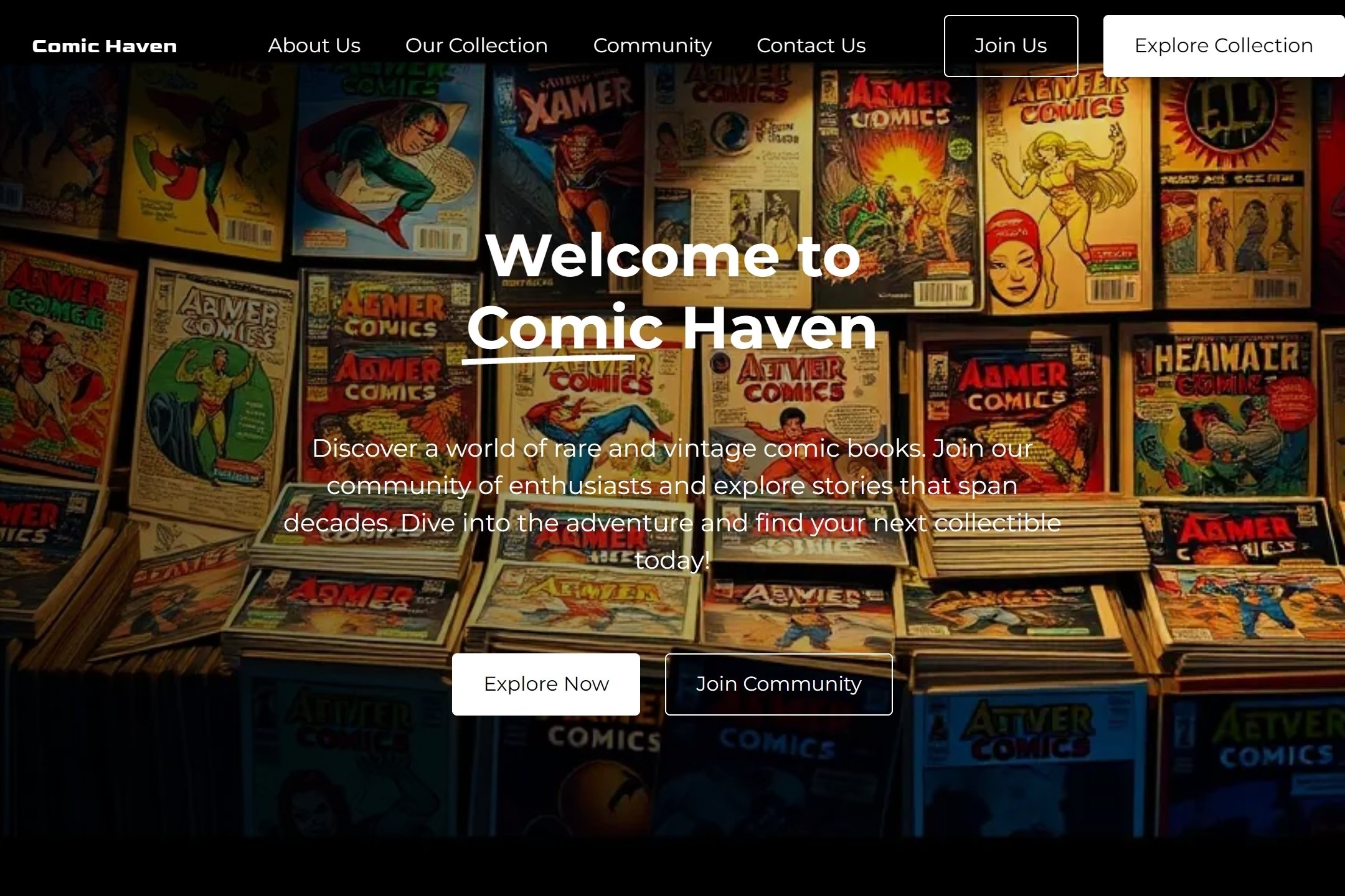 Comics collector website template