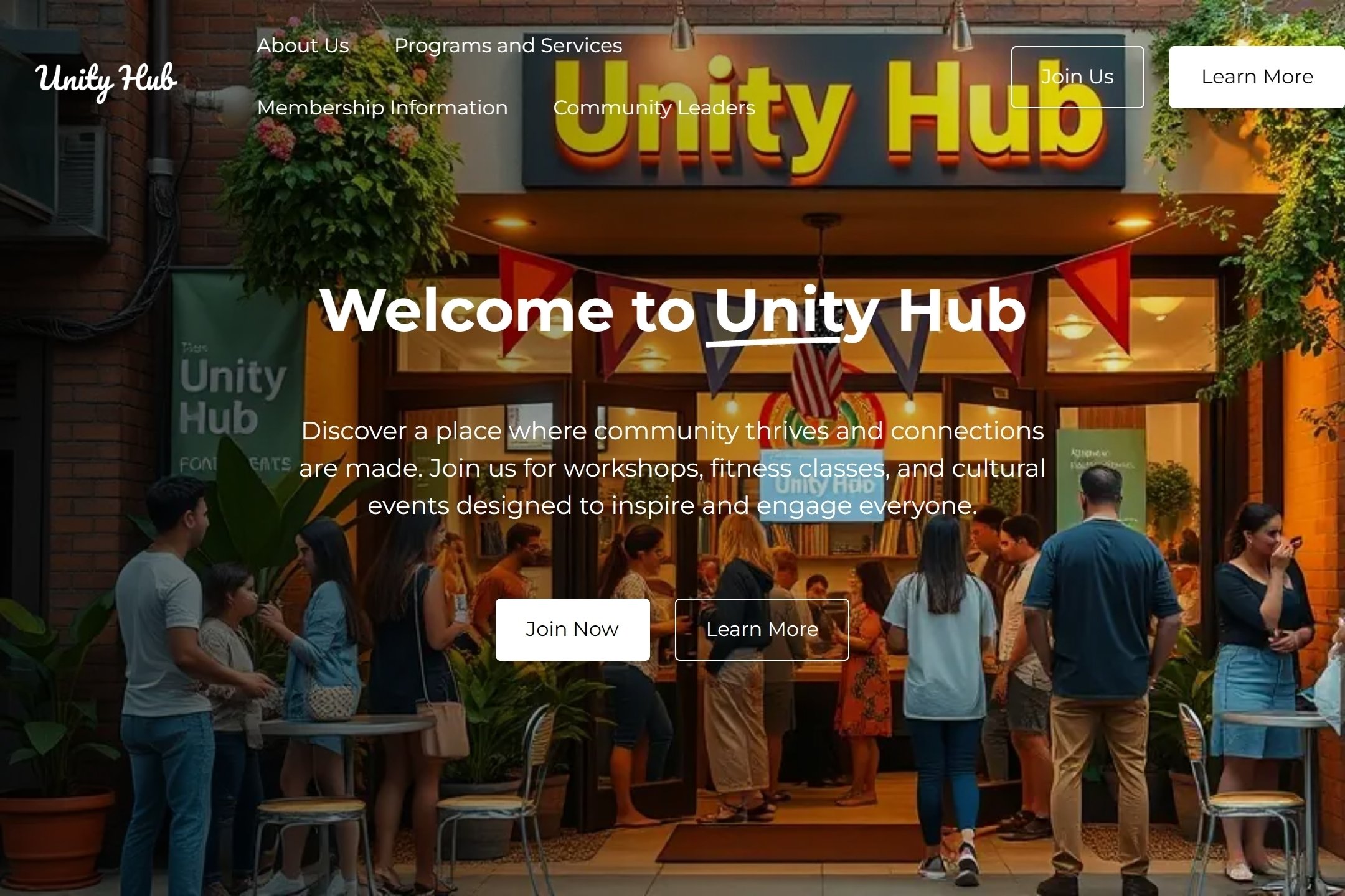 Community center website template