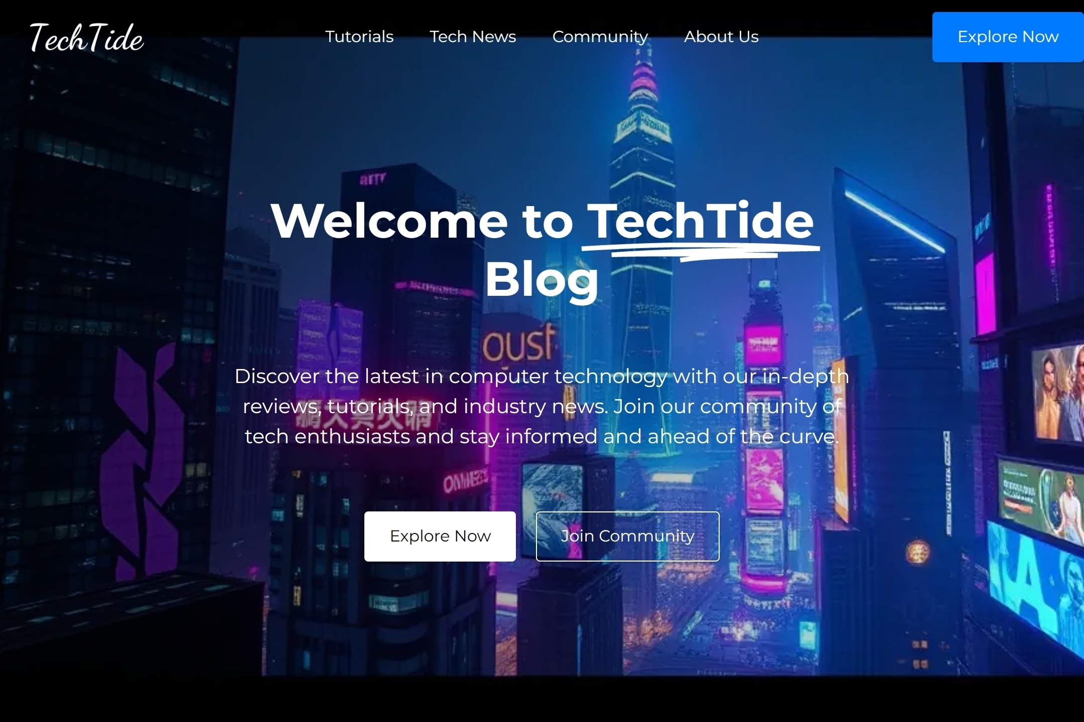 Computer blog website template