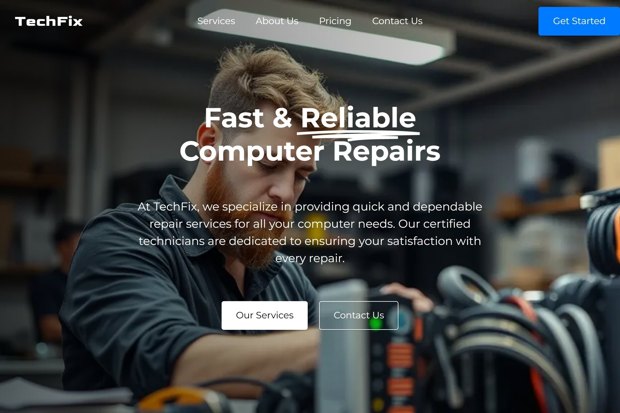Computer repair service website template
