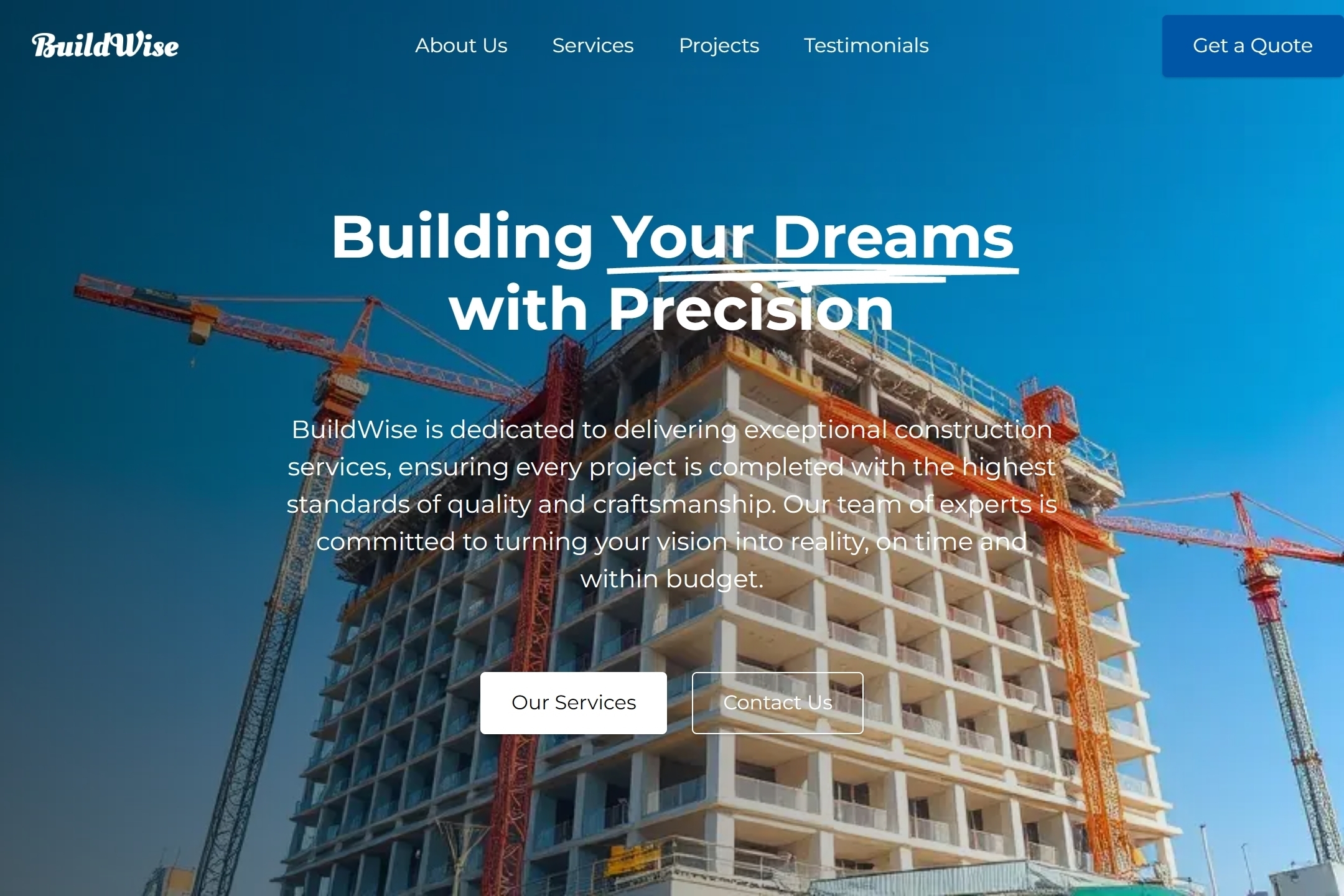 Construction company website template
