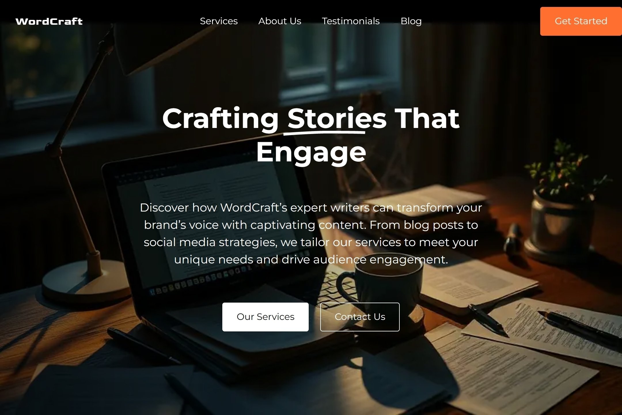 Content writer website template