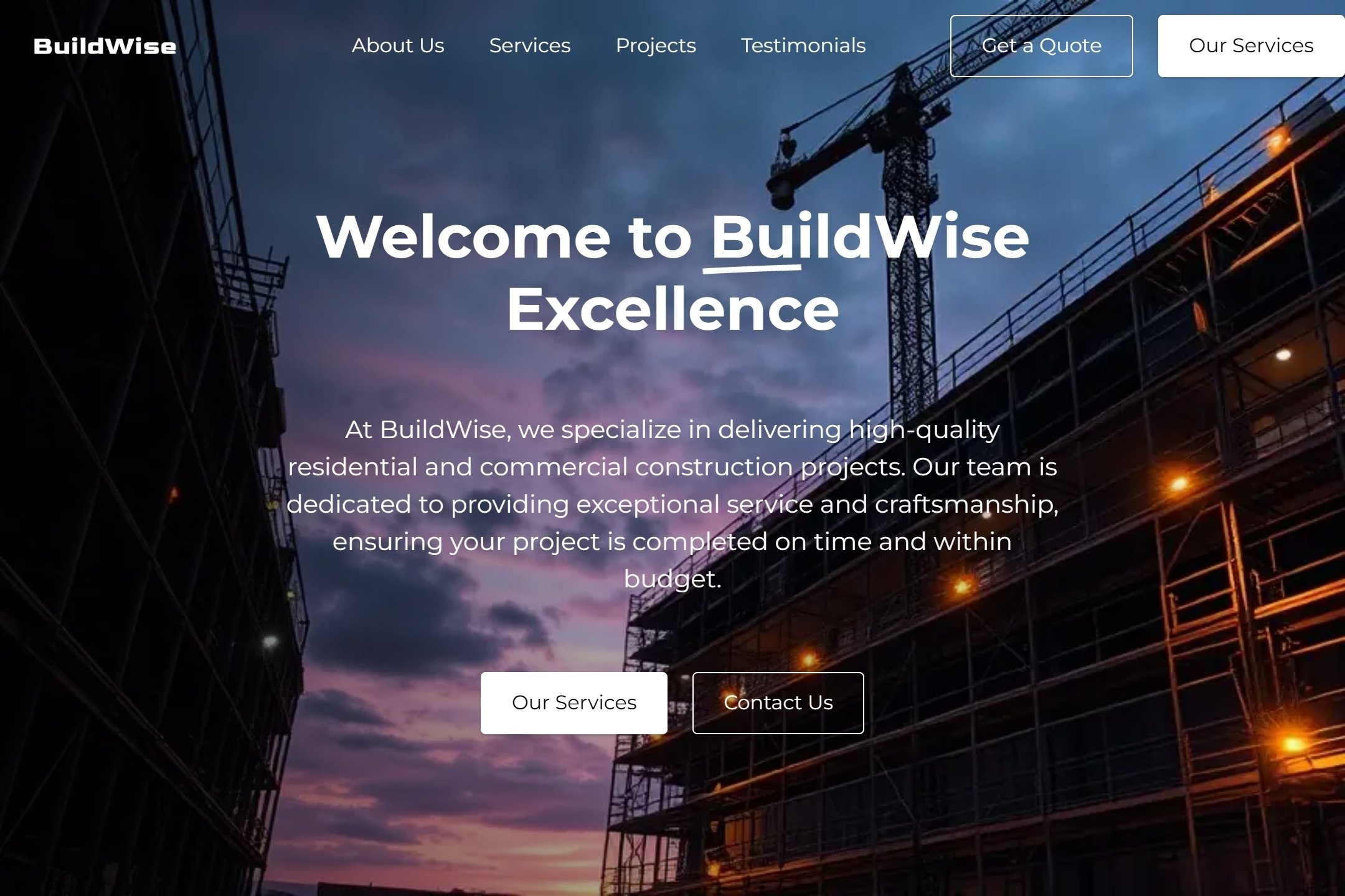 Contracting firm website template