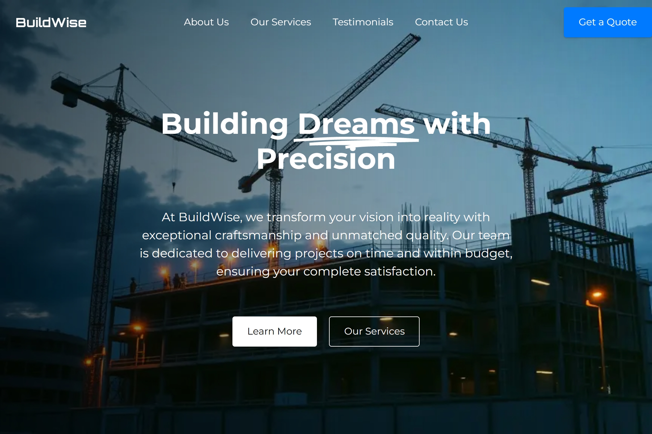 Contractor website template