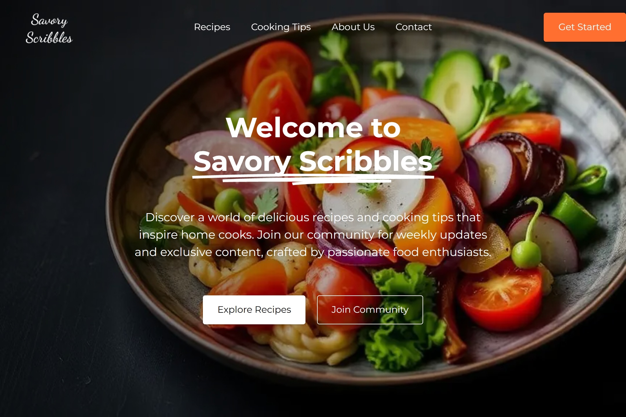 Cooking blog website template