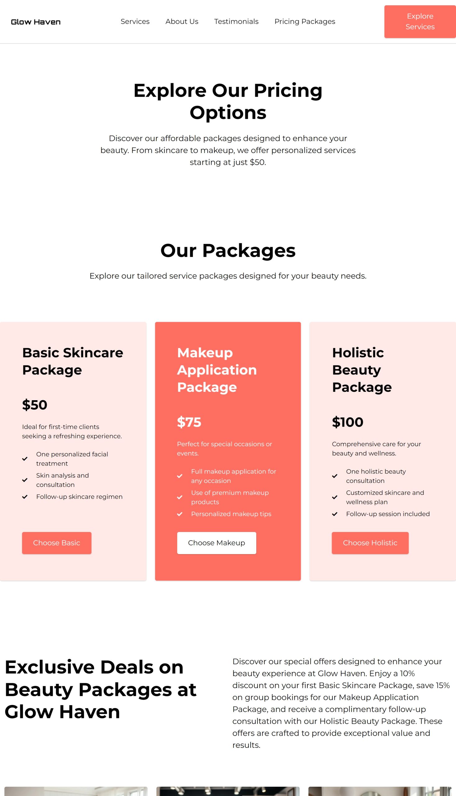 Pricing Packages