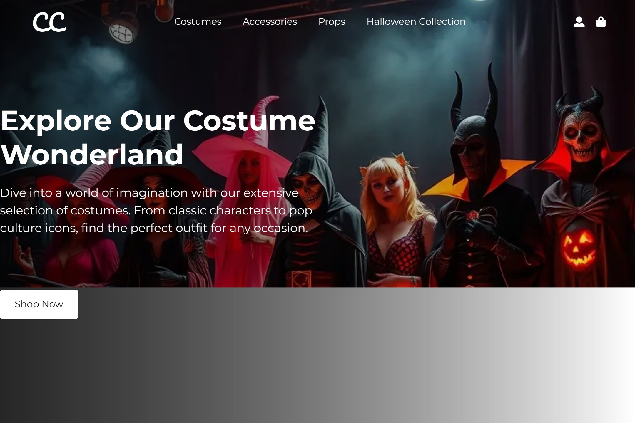 Costume shop website template