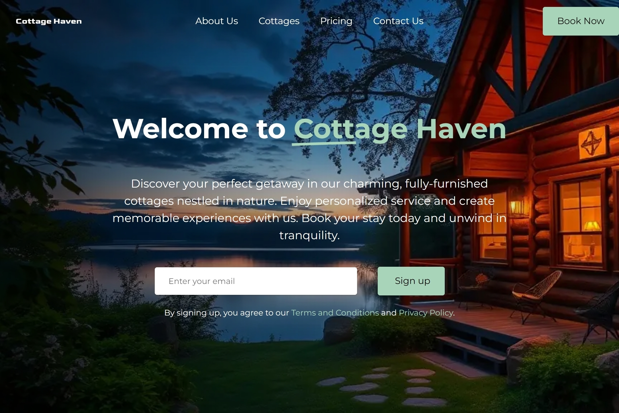 Cottage website template