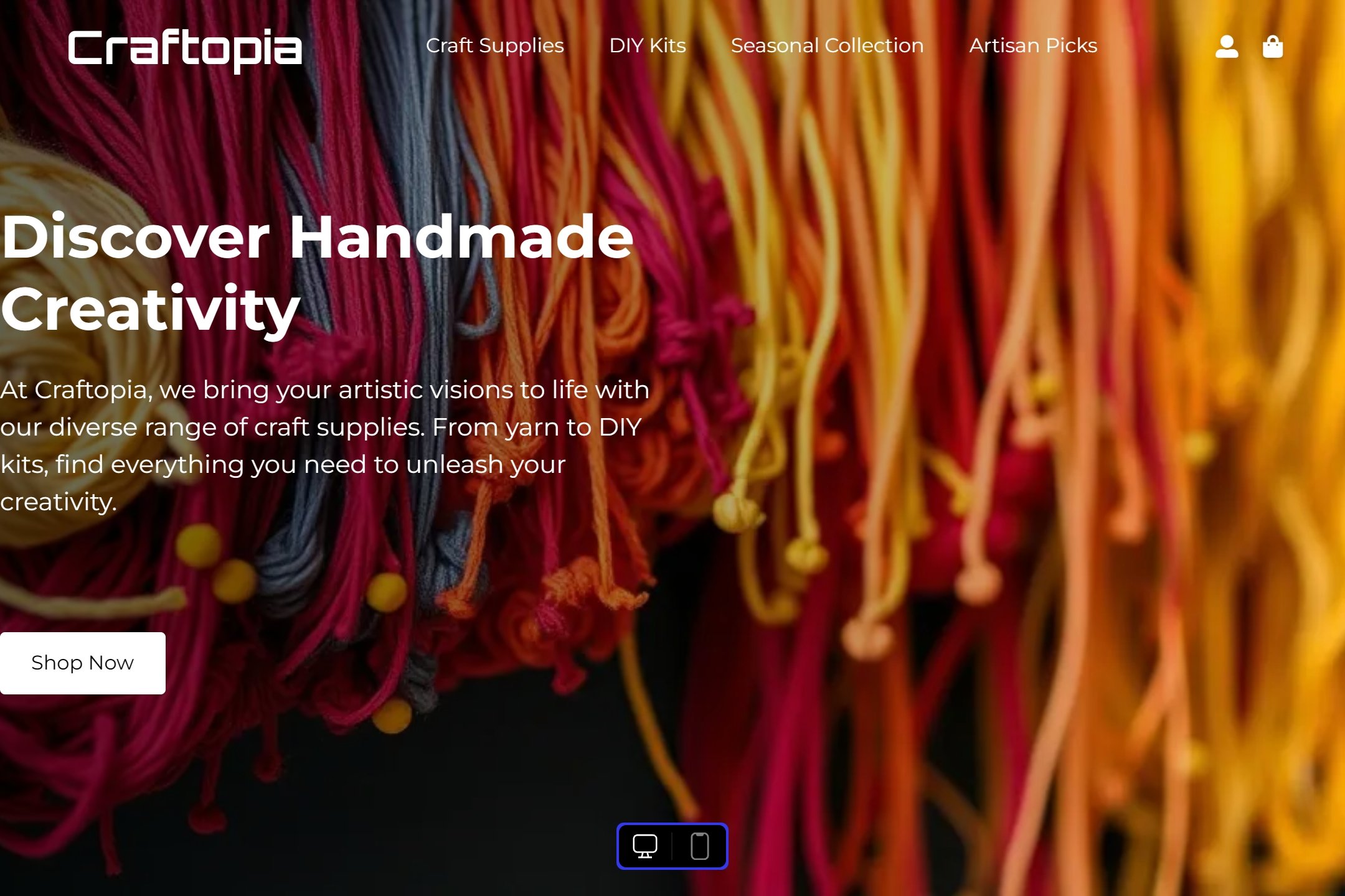 Crafts shop website template