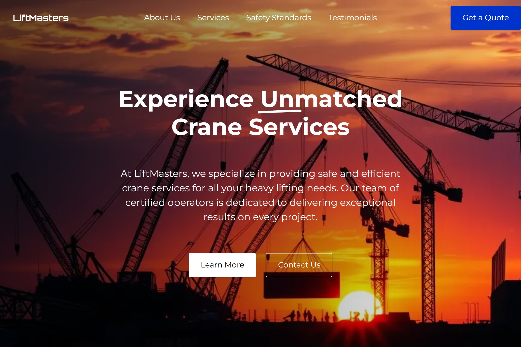 Crane service website template