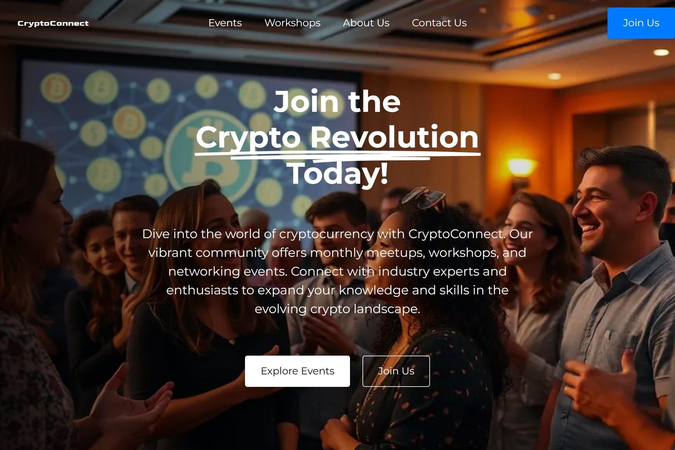 Cryptocurrency Meetup website template