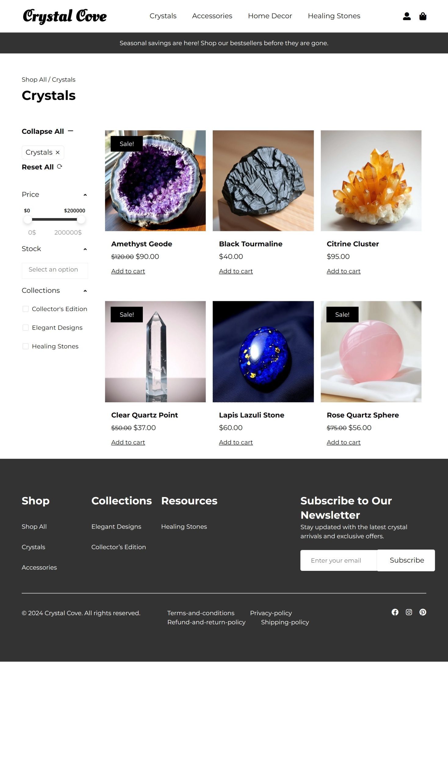 Best Crystal Boutique Website Template