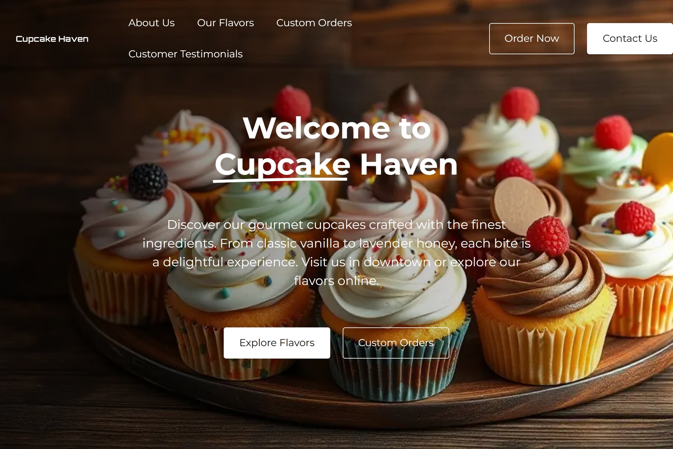 Cupcake shop website template
